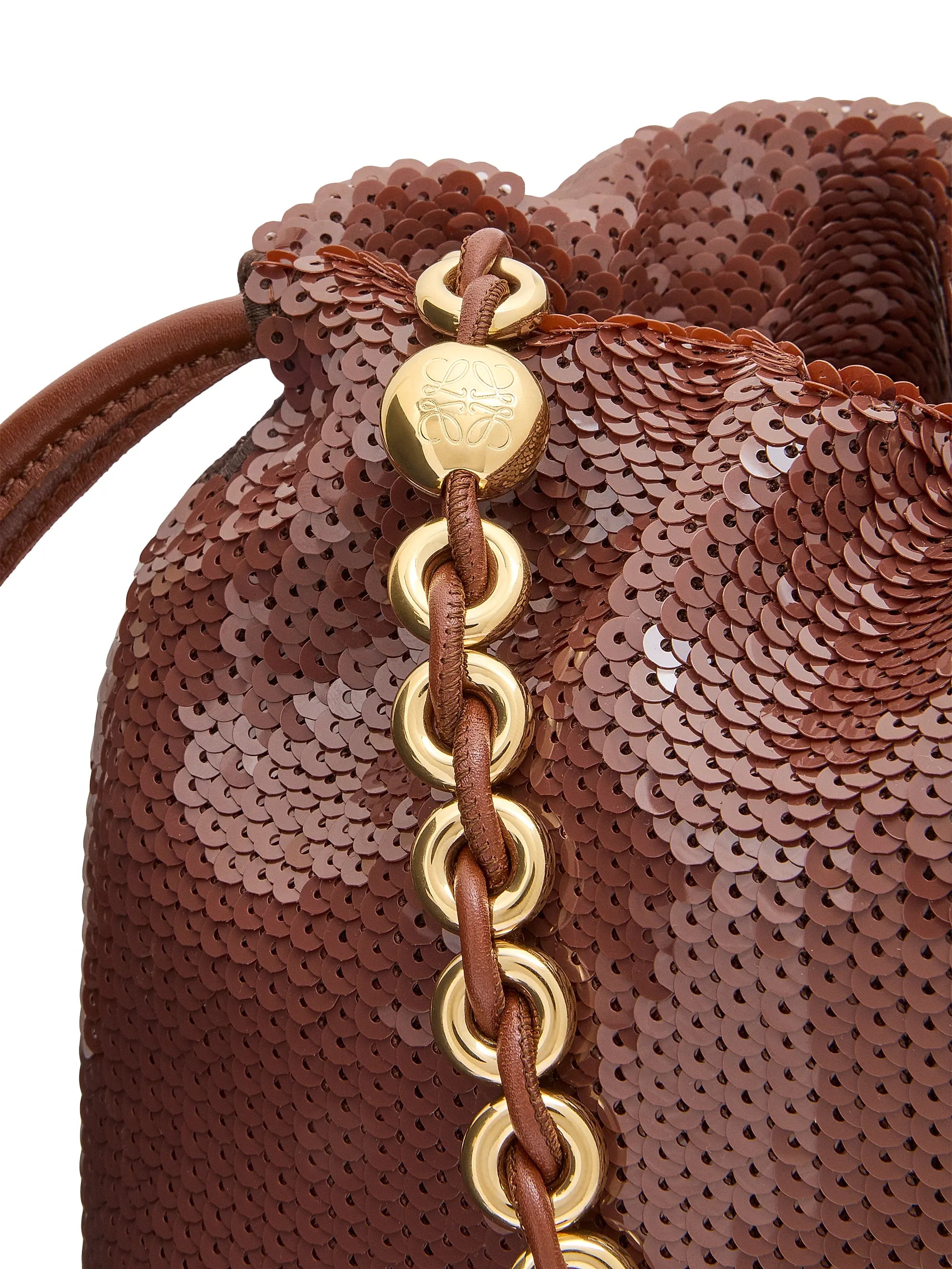 LOEWE Flamenco Sequined Leather Shoulder Bag