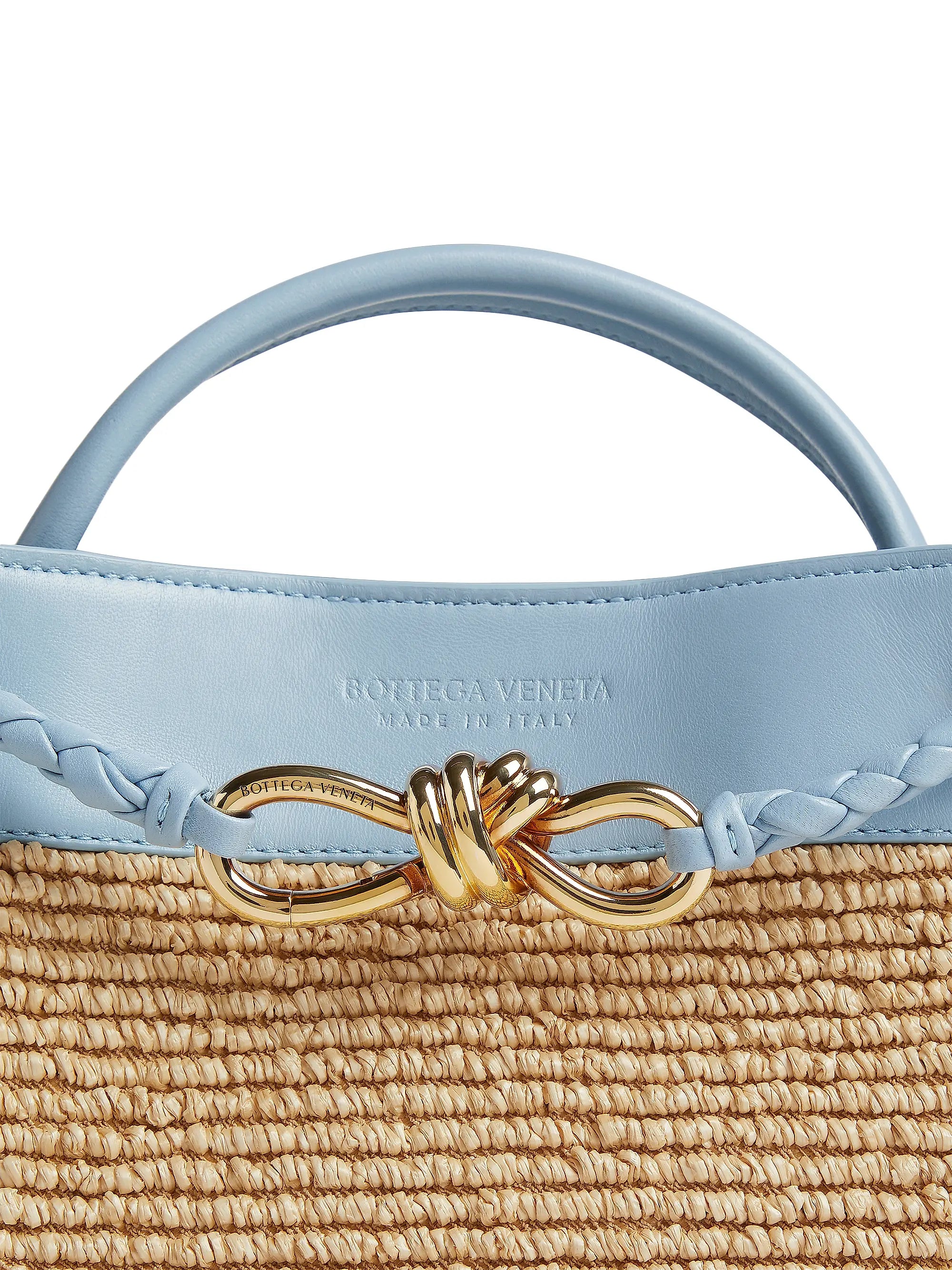 Bottega Veneta Raffia Andiamo Top Handle Bag