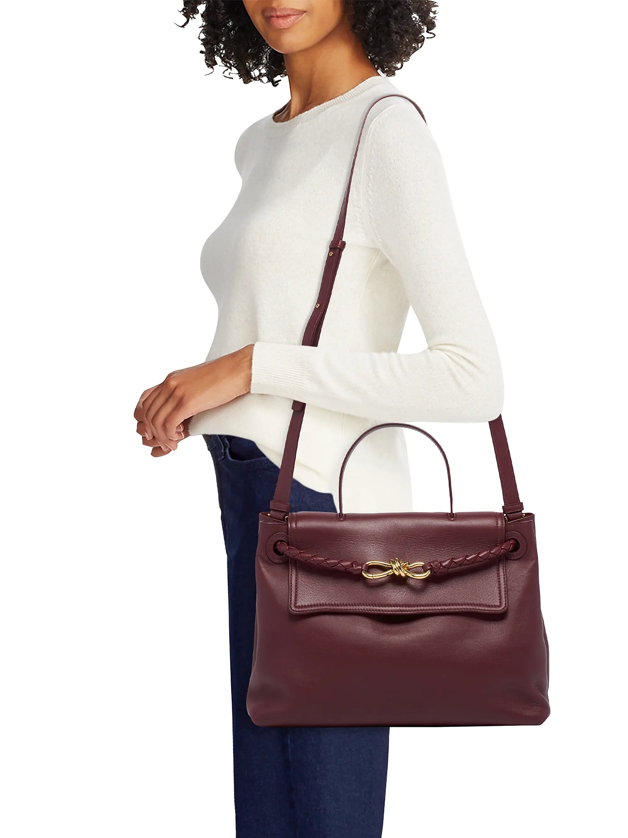 Bottega Veneta Medium Ciao Ciao Leather Top Handle Bag