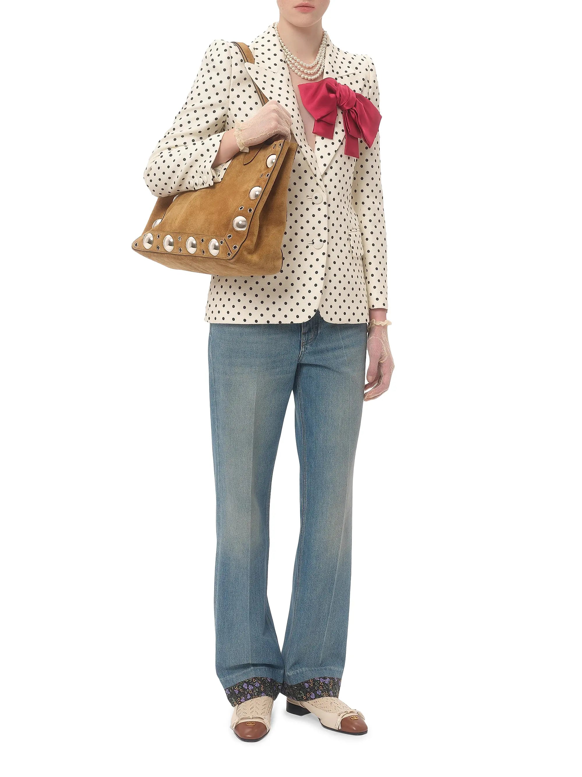 Valentino Garavani Medium Nellcôte Suede Shopping Bag