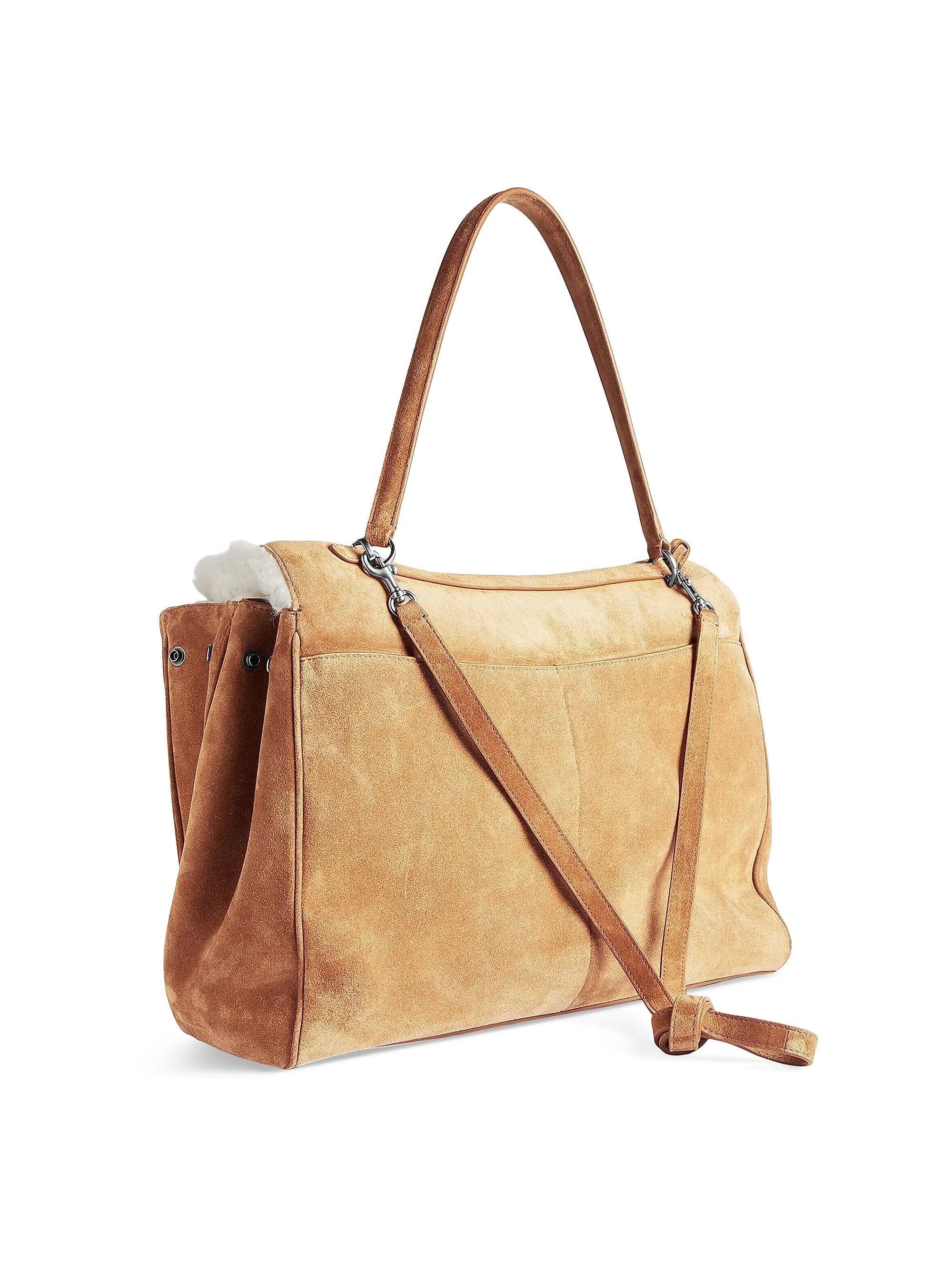 Balenciaga Rodeo Large Suede and Wool Handbag