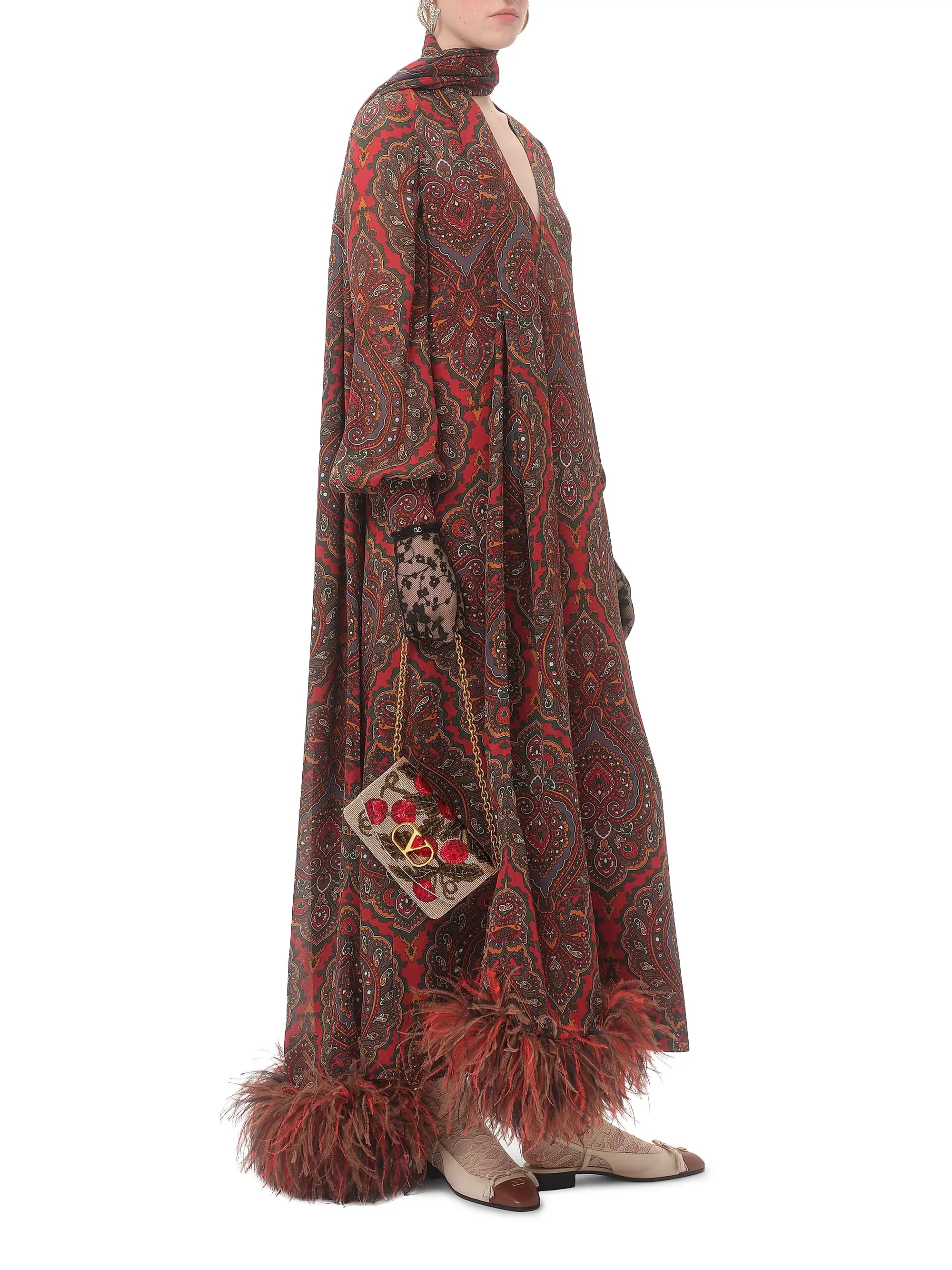 Valentino Garavani Vain Embroidered Shoulder Clutch
