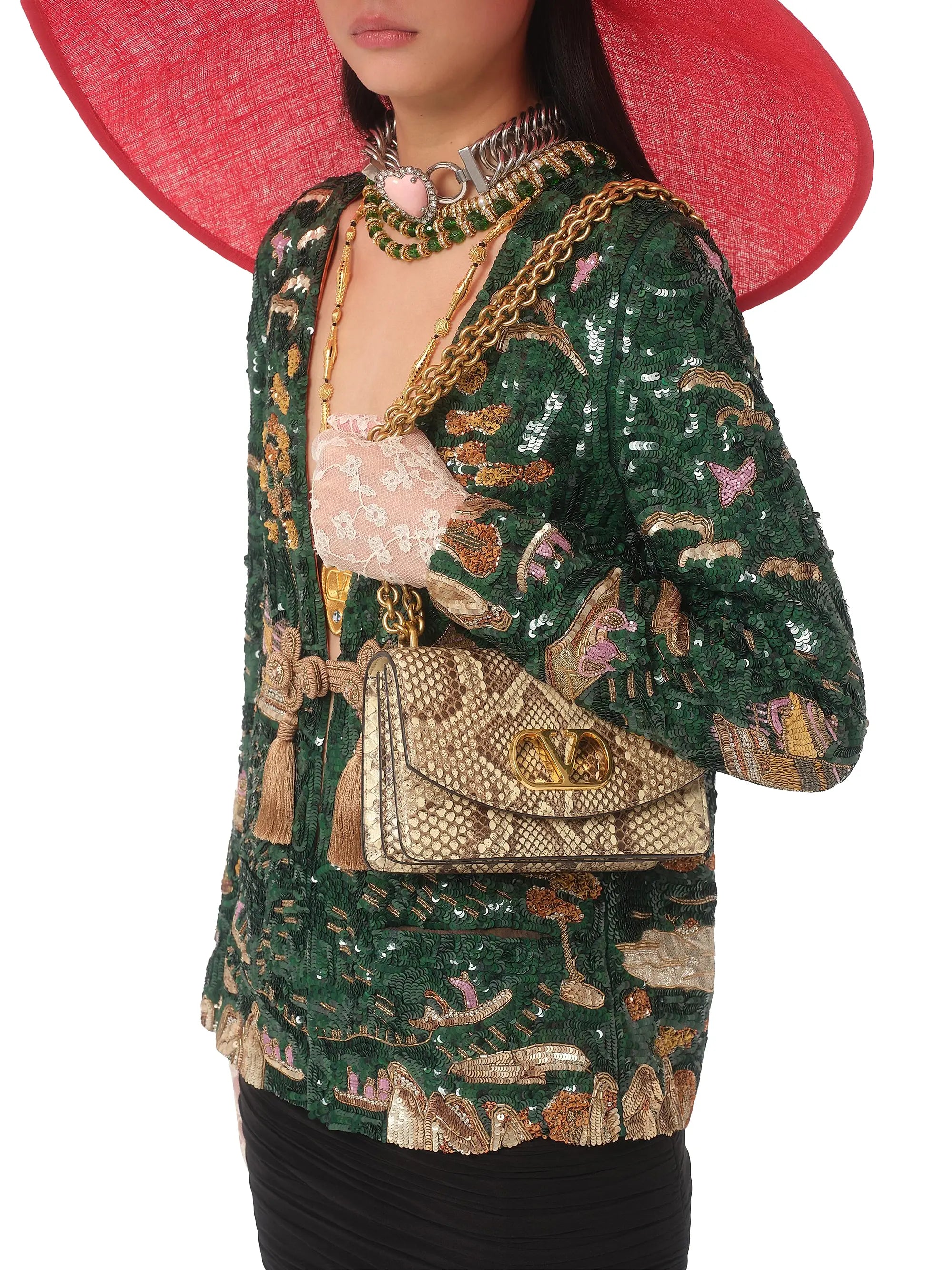 Valentino Garavani Vain Small Shoulder Bag in Python