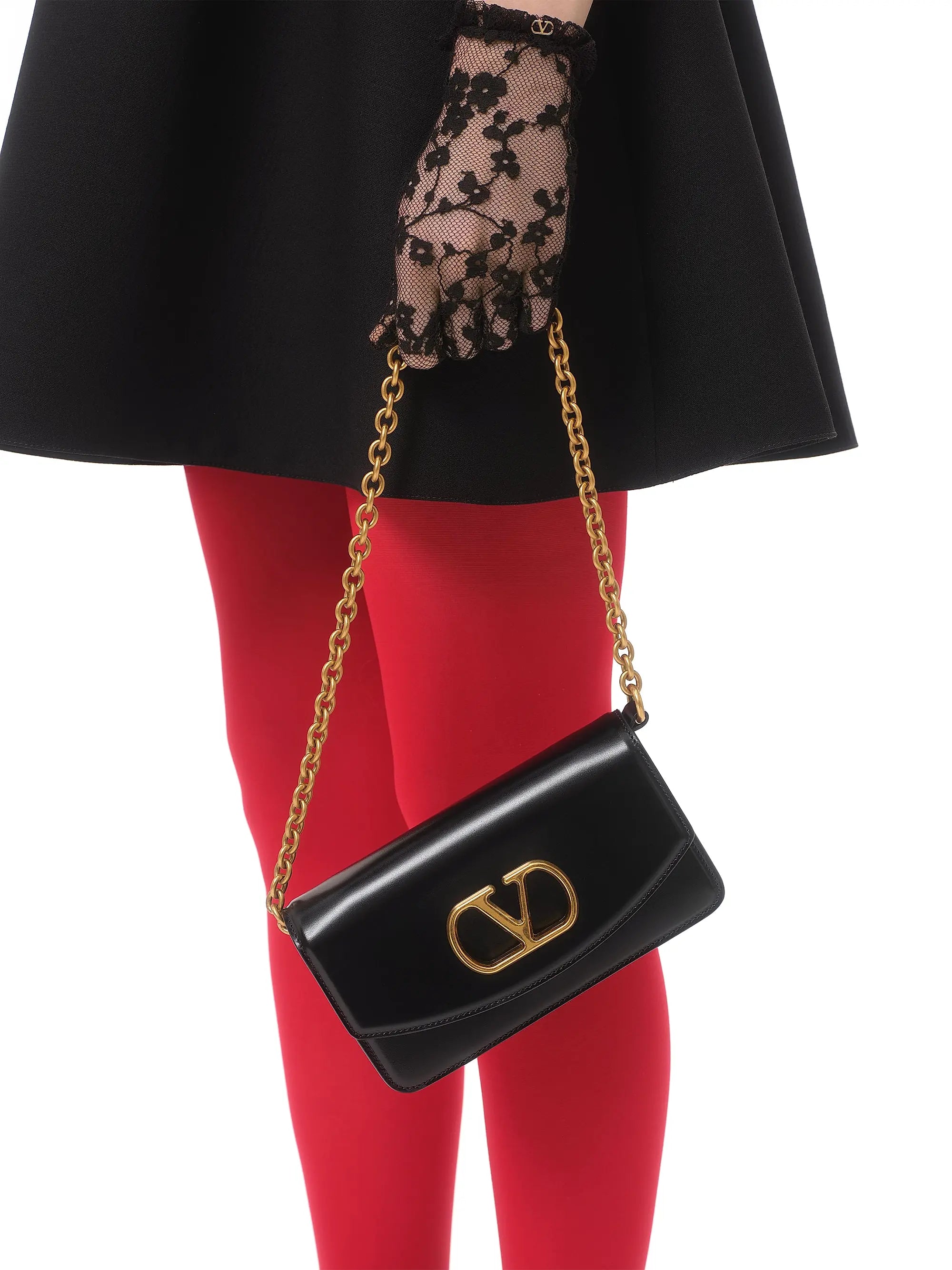 Valentino Garavani Vain Clutch Bag in Shiny Calfskin