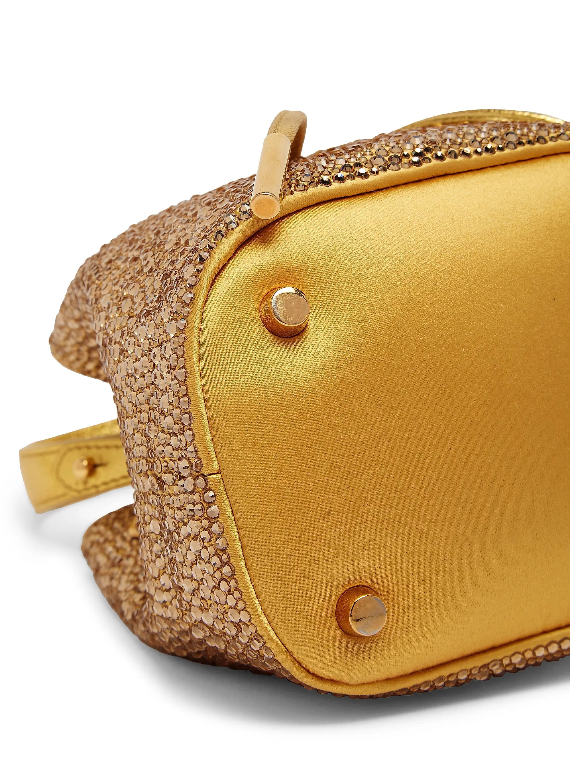 Versace Embellished Satin Bucket Bag