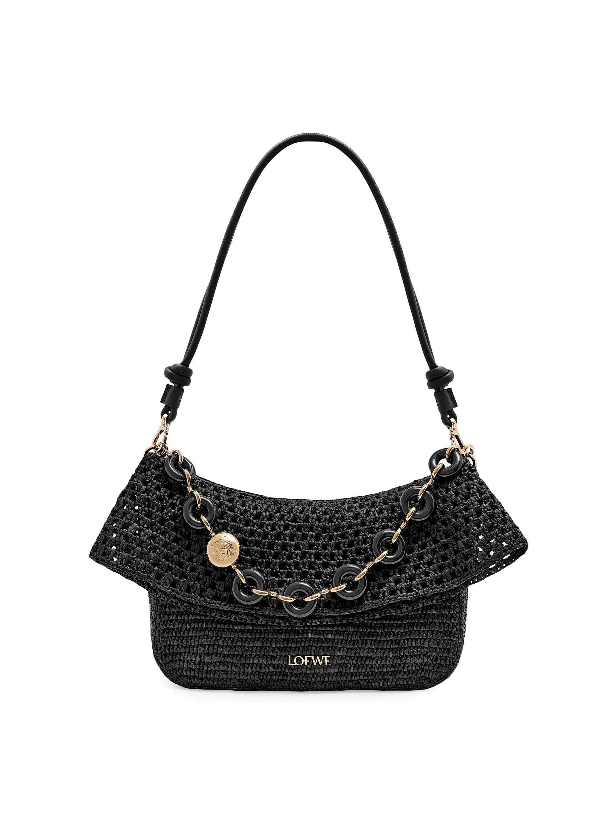LOEWE LOEWE x Paula's Ibiza Small Ola Raffia & Leather Shoulder Bag