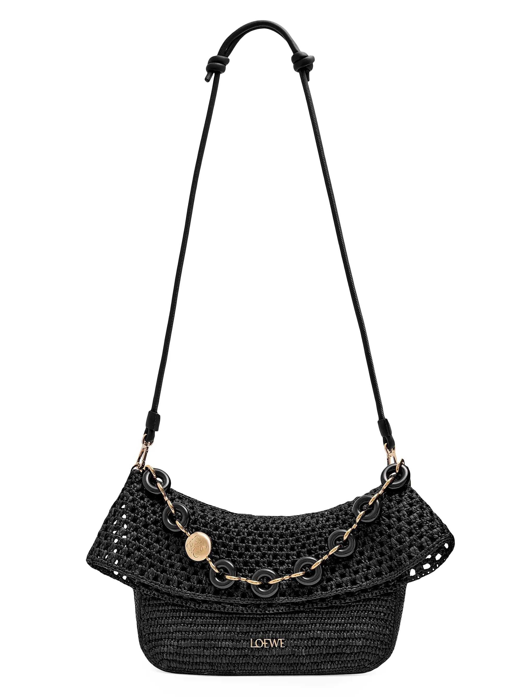 LOEWE LOEWE x Paula's Ibiza Small Ola Raffia & Leather Shoulder Bag