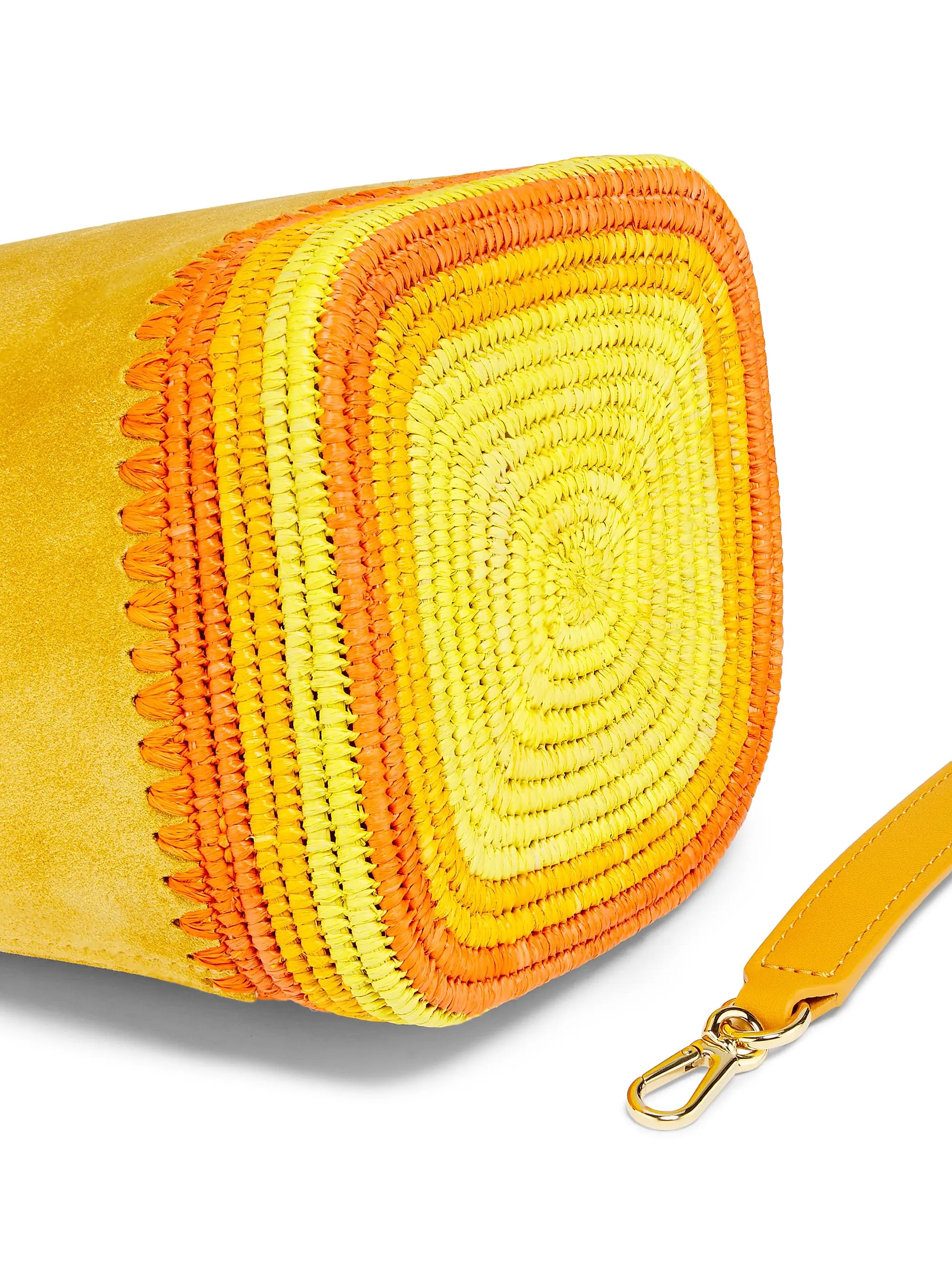 LOEWE LOEWE x Paula's Ibiza Mini Pebble Suede & Raffia Bucket Bag