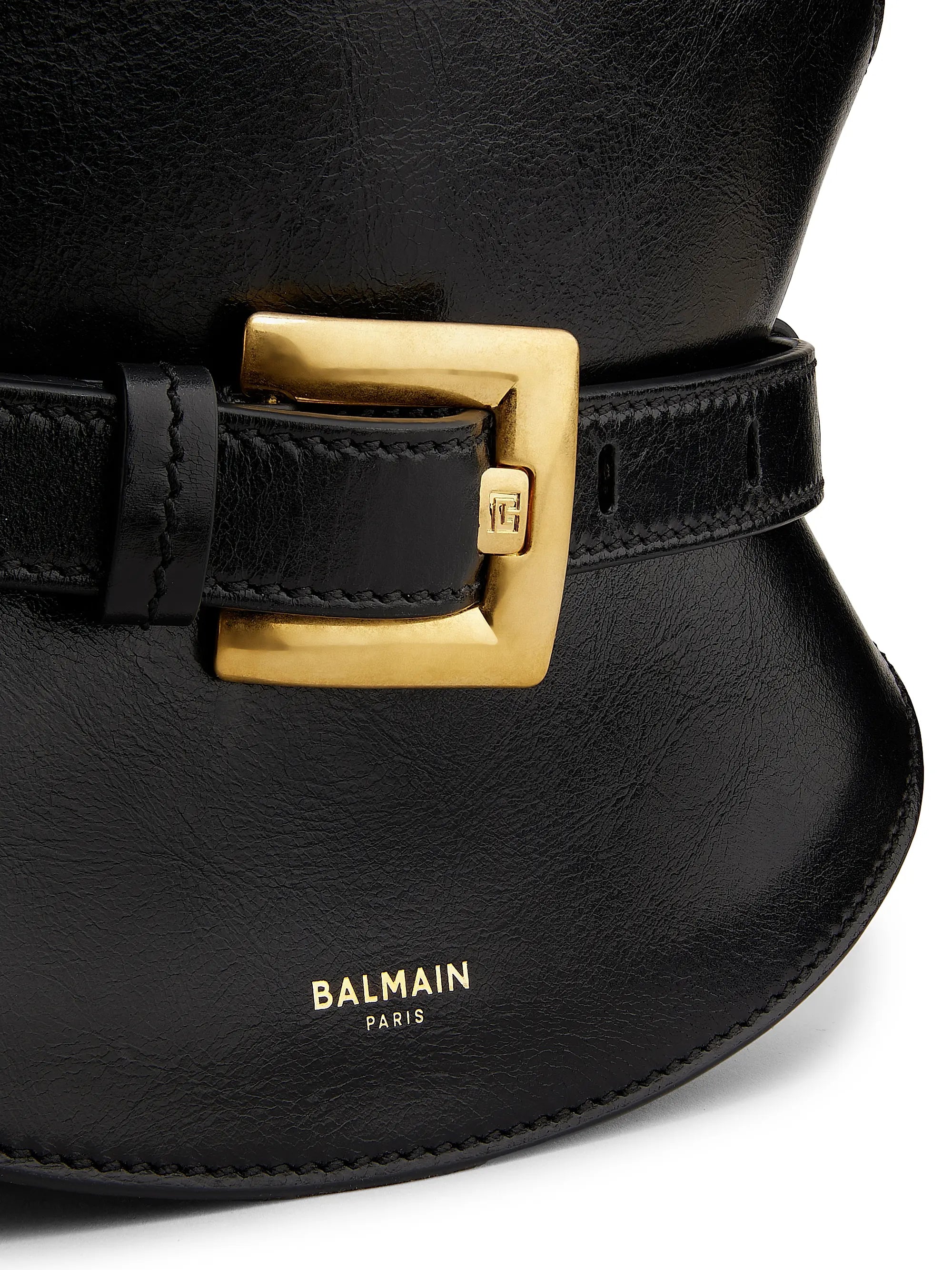 Balmain Mini Shuffle Leather Top Handle Bag