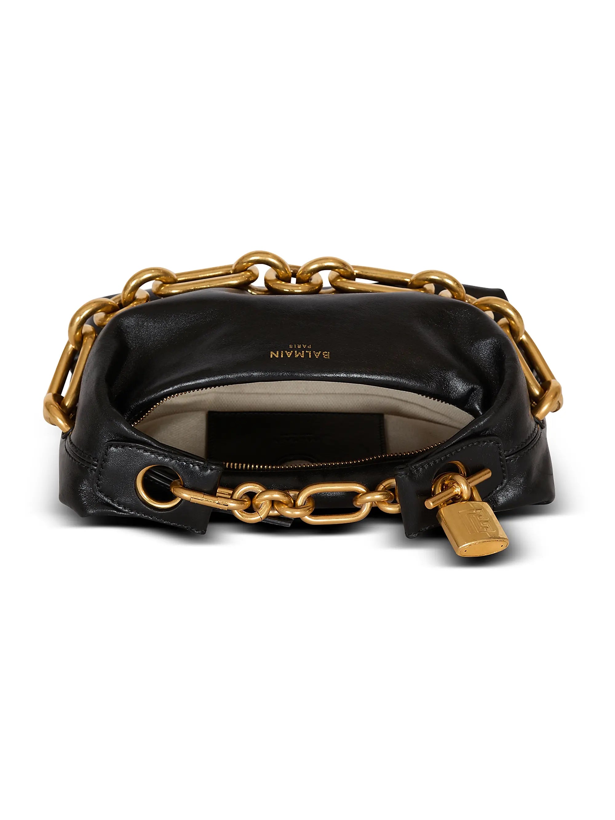 Balmain Mini Sync Chain-Link & Leather Top Handle Bag