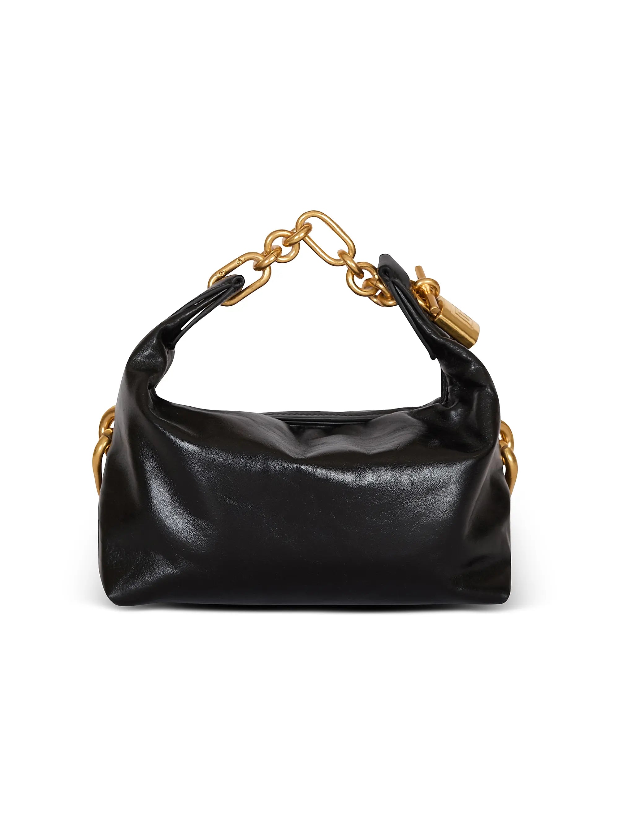 Balmain Mini Sync Chain-Link & Leather Top Handle Bag
