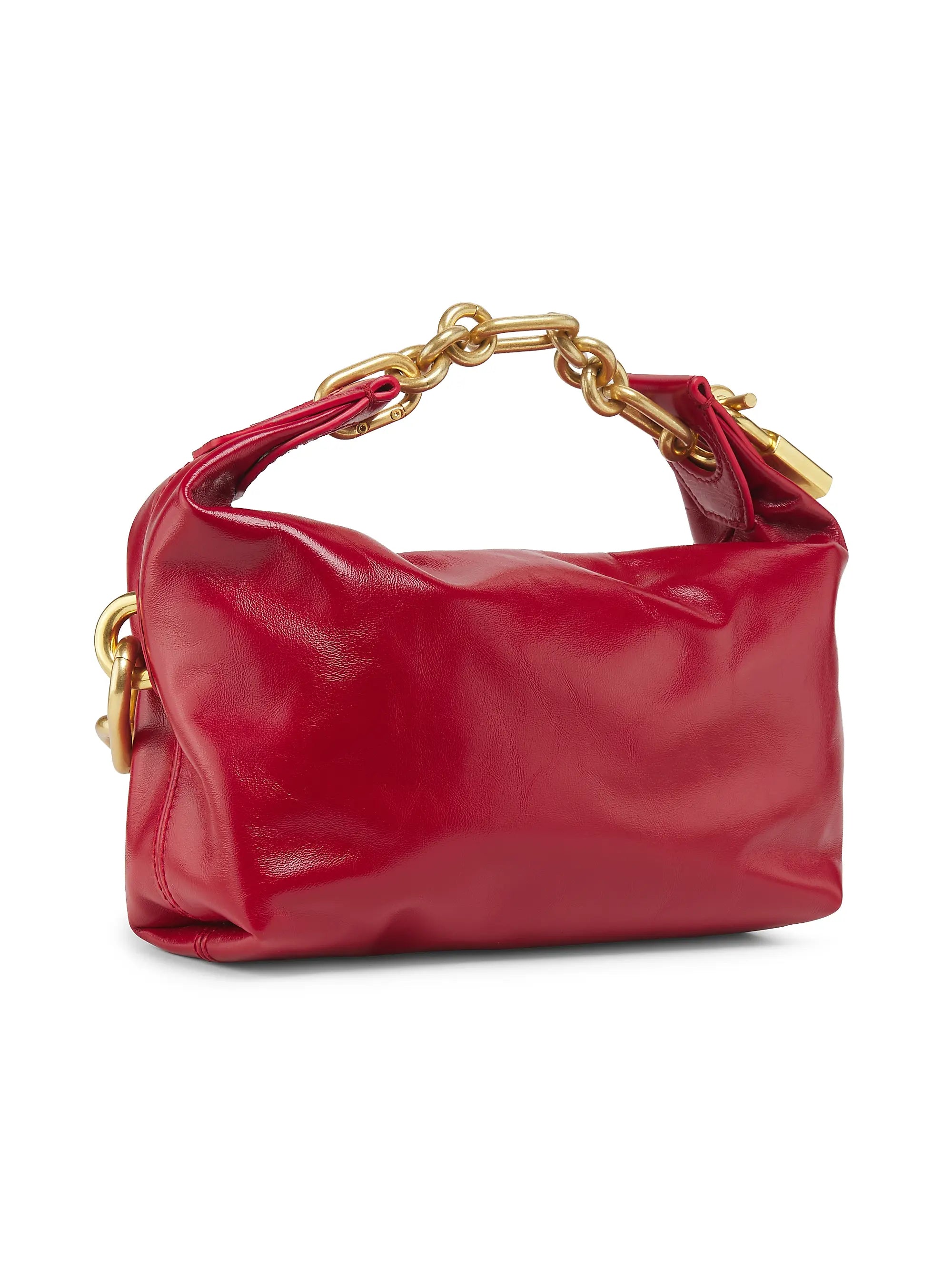 Balmain Mini Sync Chain-Link & Leather Top Handle Bag
