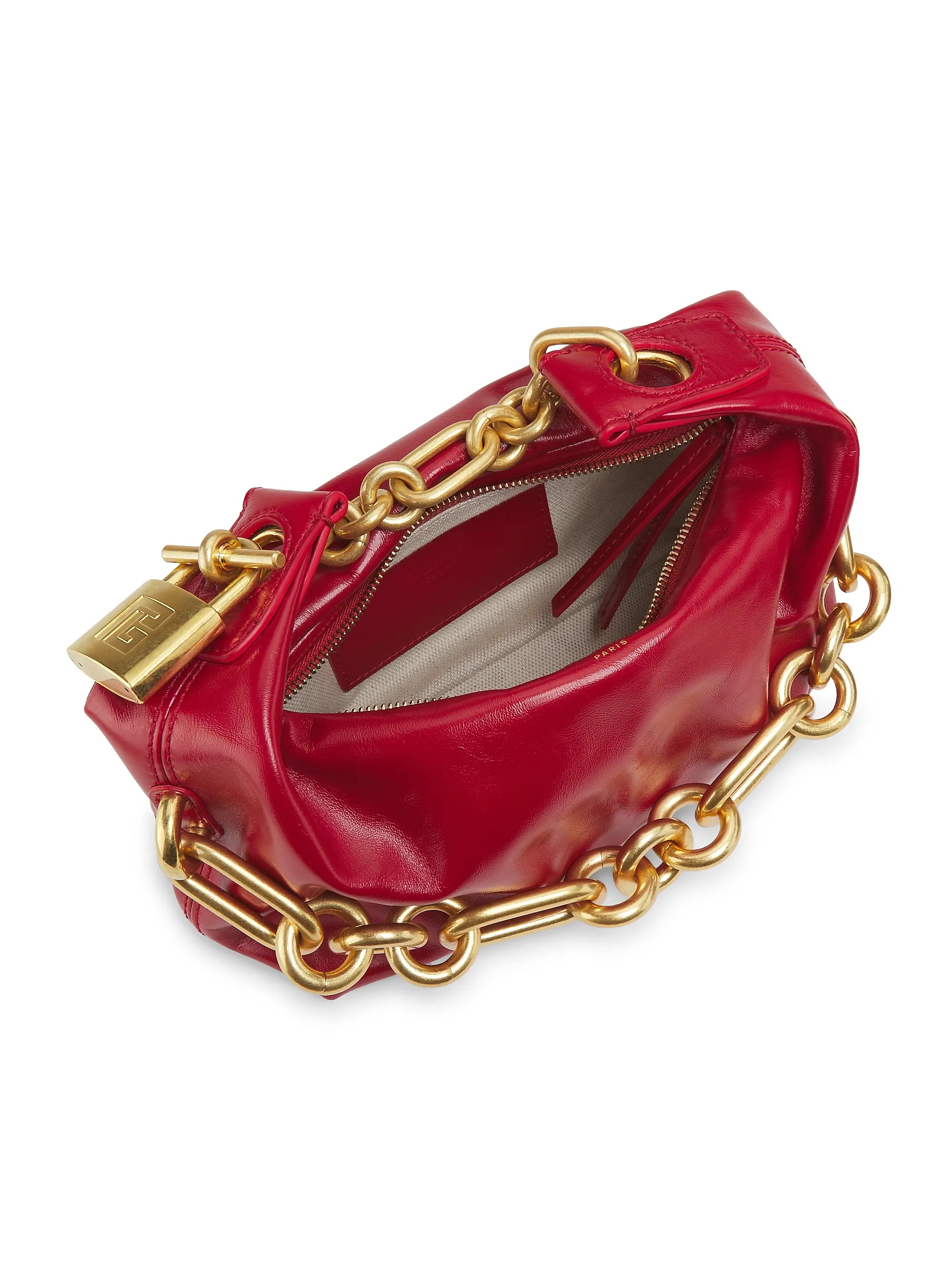 Balmain Mini Sync Chain-Link & Leather Top Handle Bag
