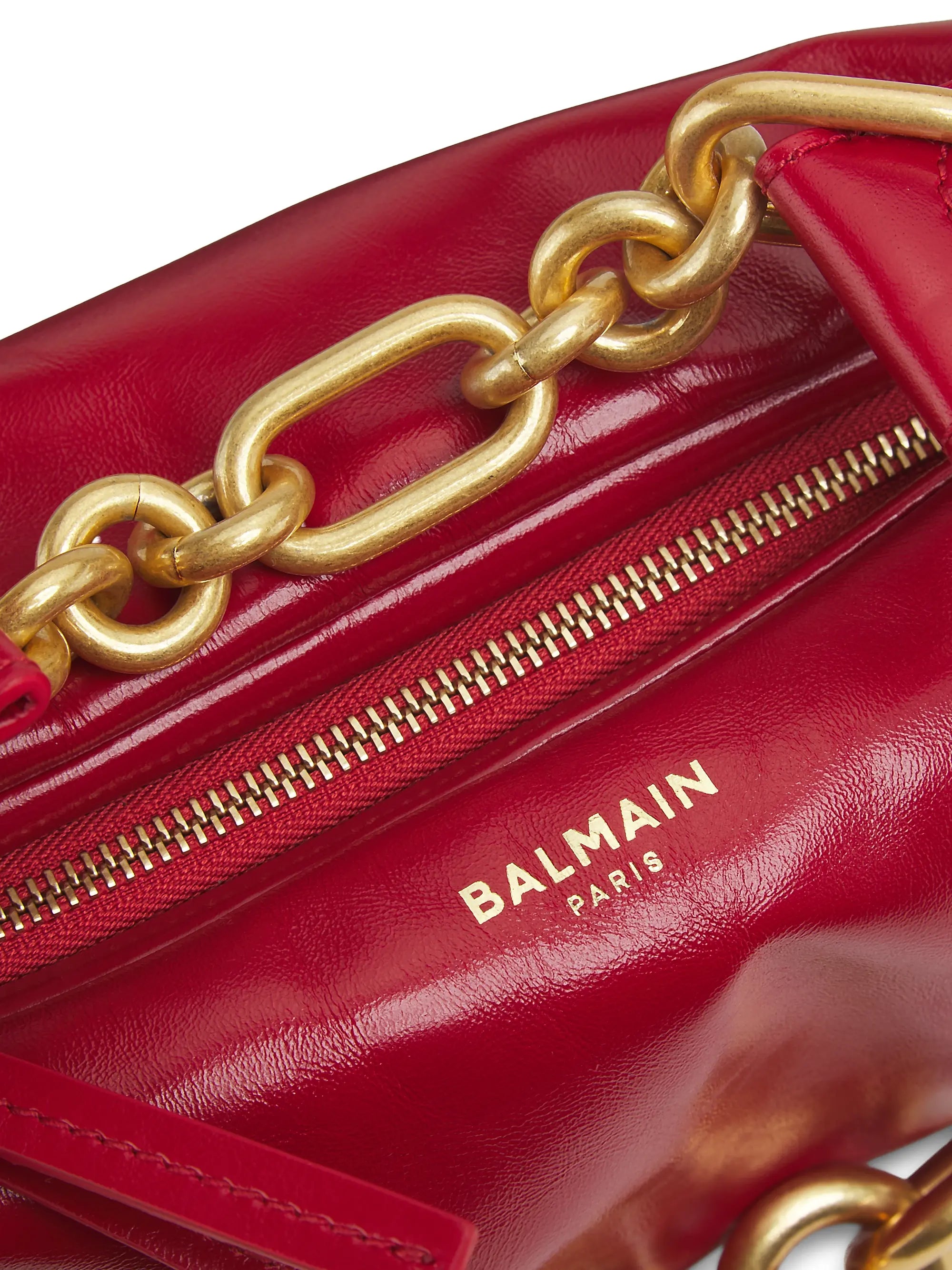 Balmain Mini Sync Chain-Link & Leather Top Handle Bag