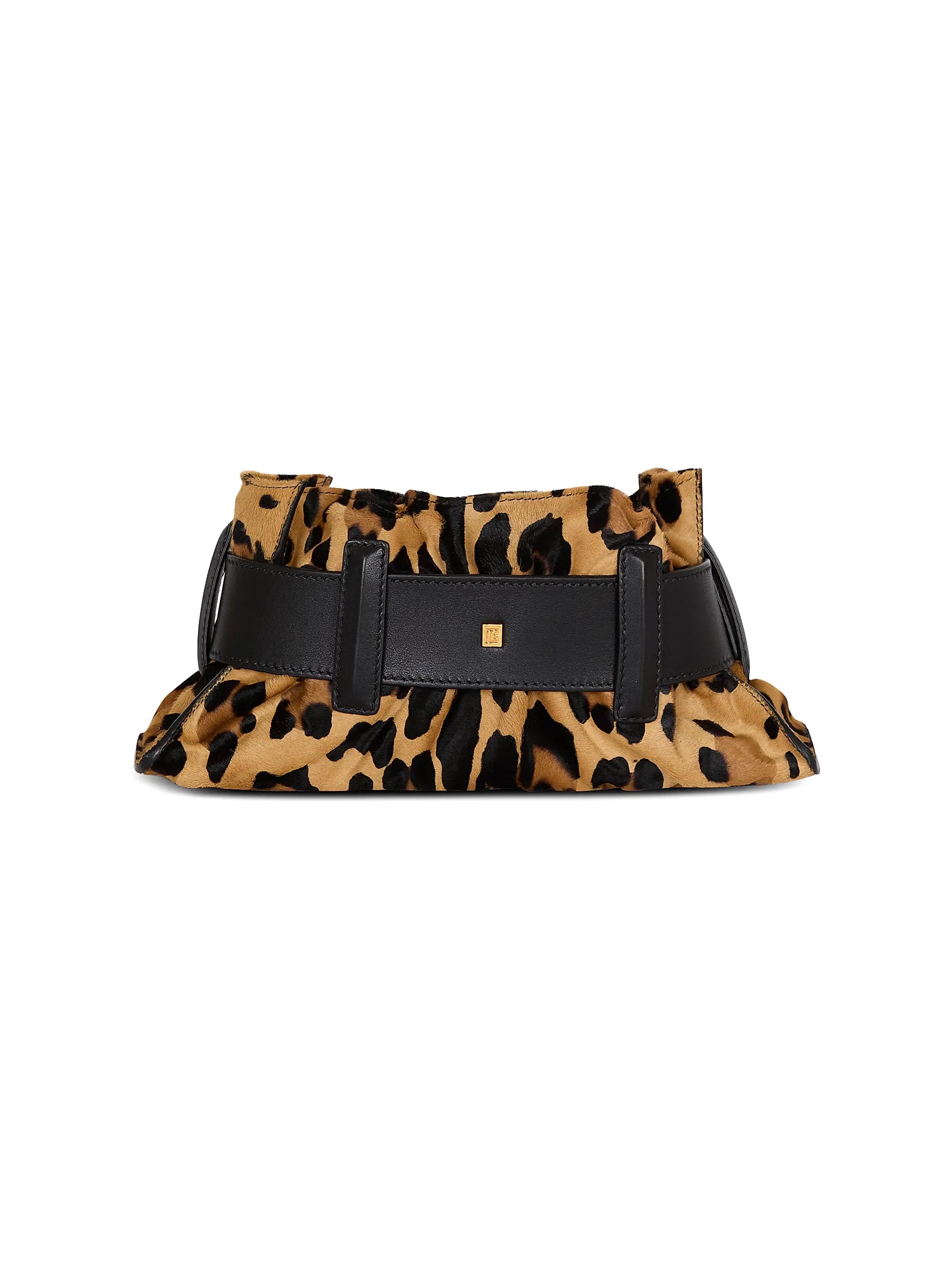 Balmain Mini Anthem Leopard Print Leather Top Handle Bag