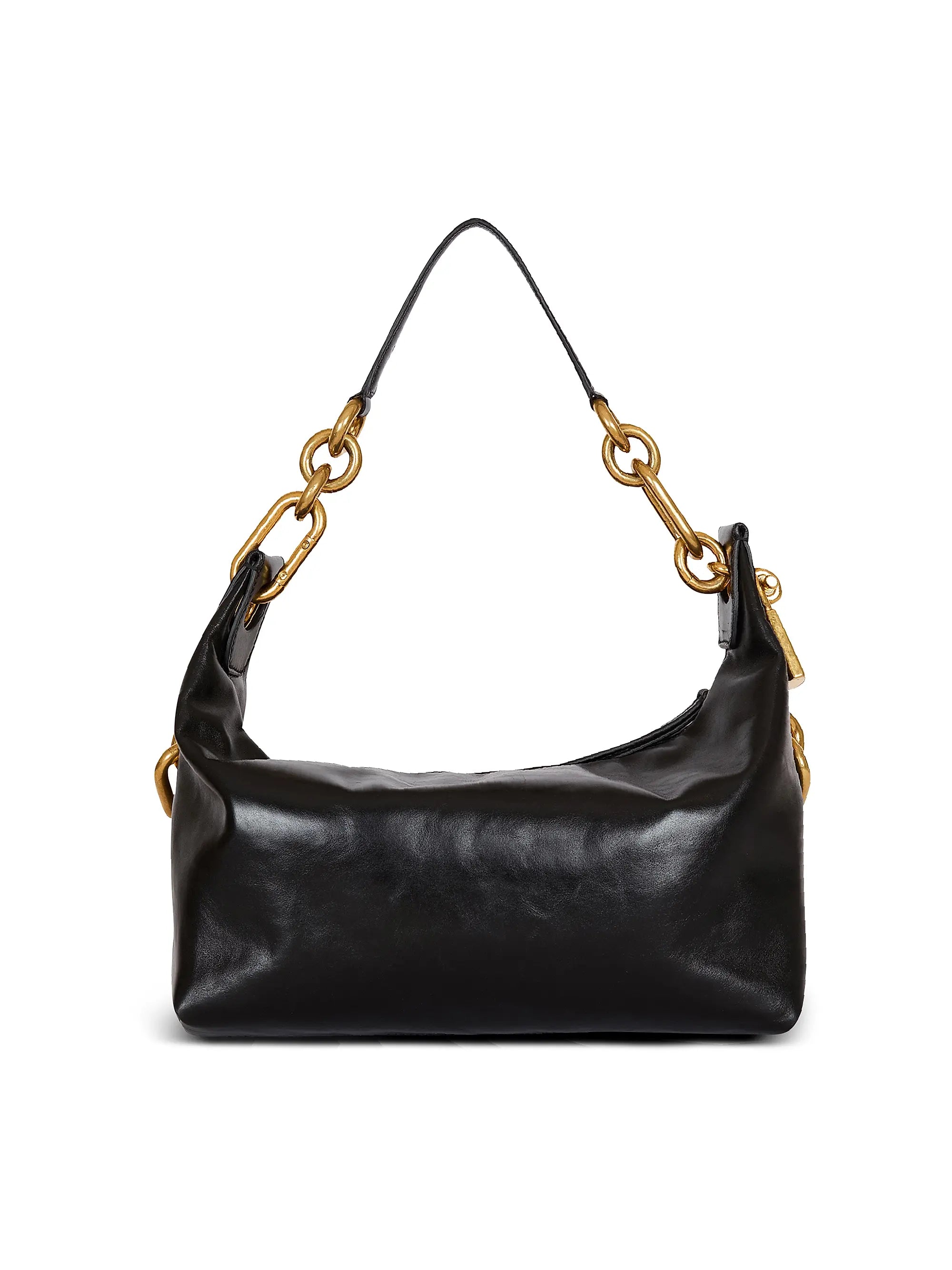 Balmain Medium Sync Chain-Link & Leather Shoulder Bag