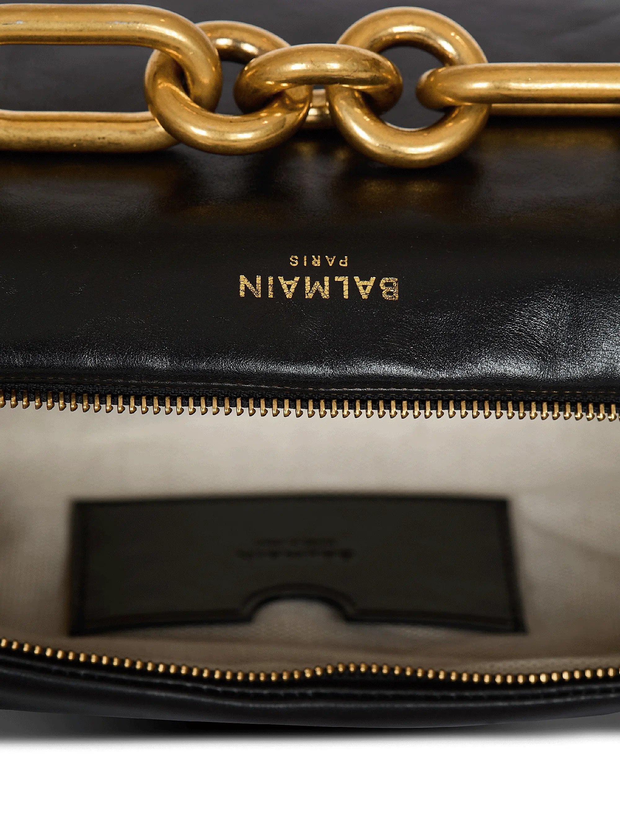 Balmain Medium Sync Chain-Link & Leather Shoulder Bag