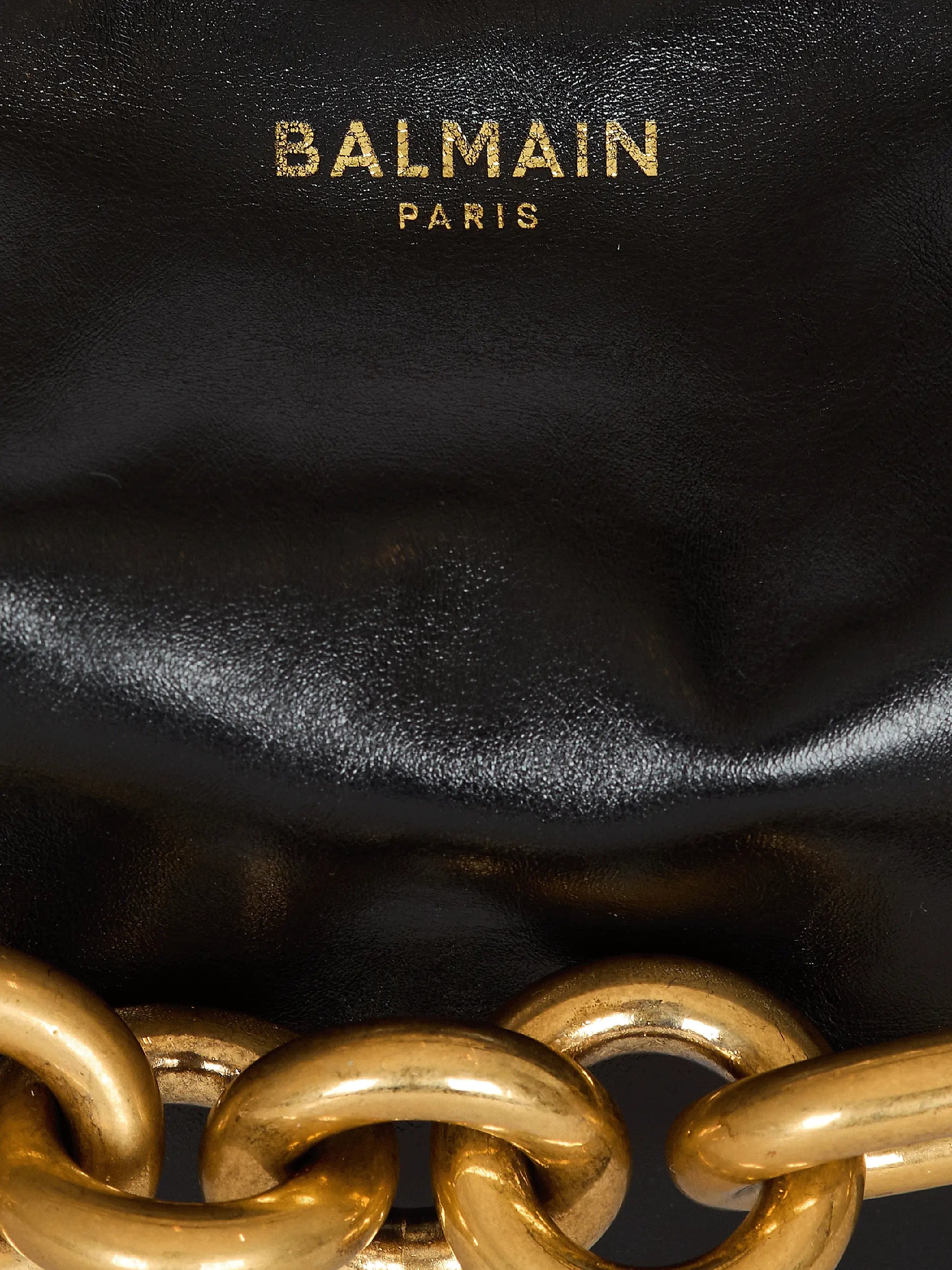 Balmain Medium Sync Chain-Link & Leather Shoulder Bag