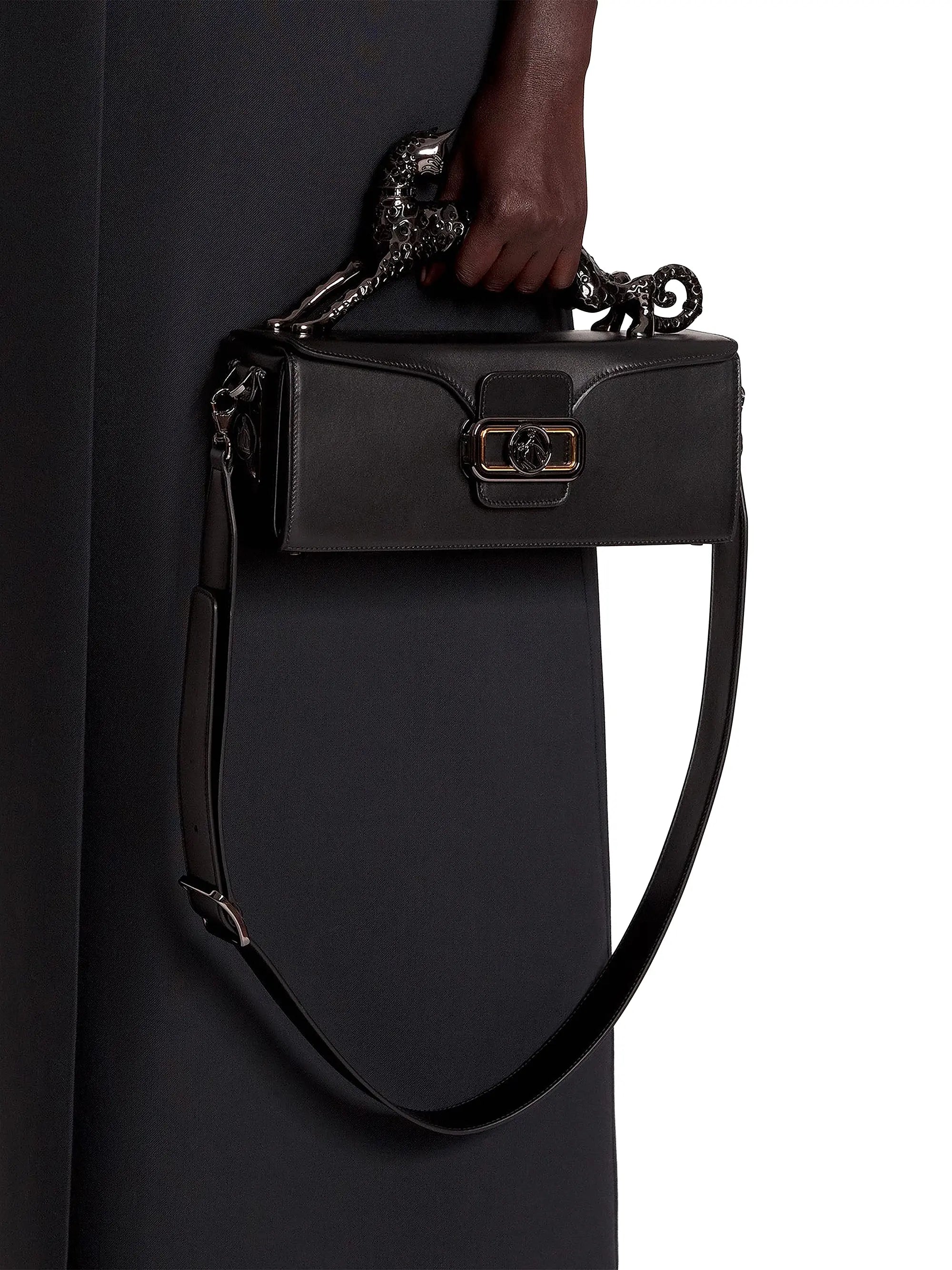 Lanvin Medium Leather Pencil Cat Top Handle Bag
