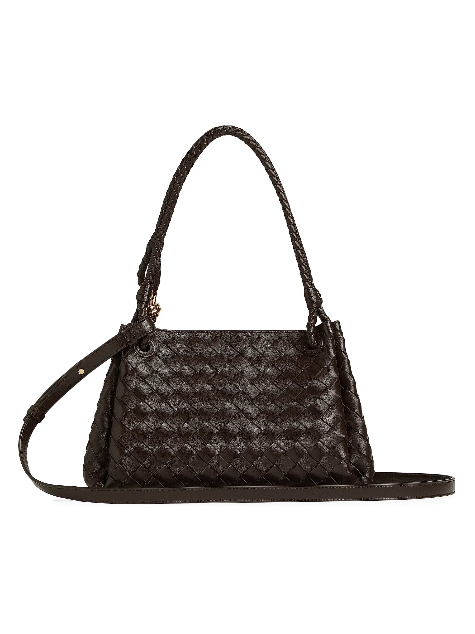 Bottega Veneta Medium Parachute Intrecciato Leather Shoulder Bag