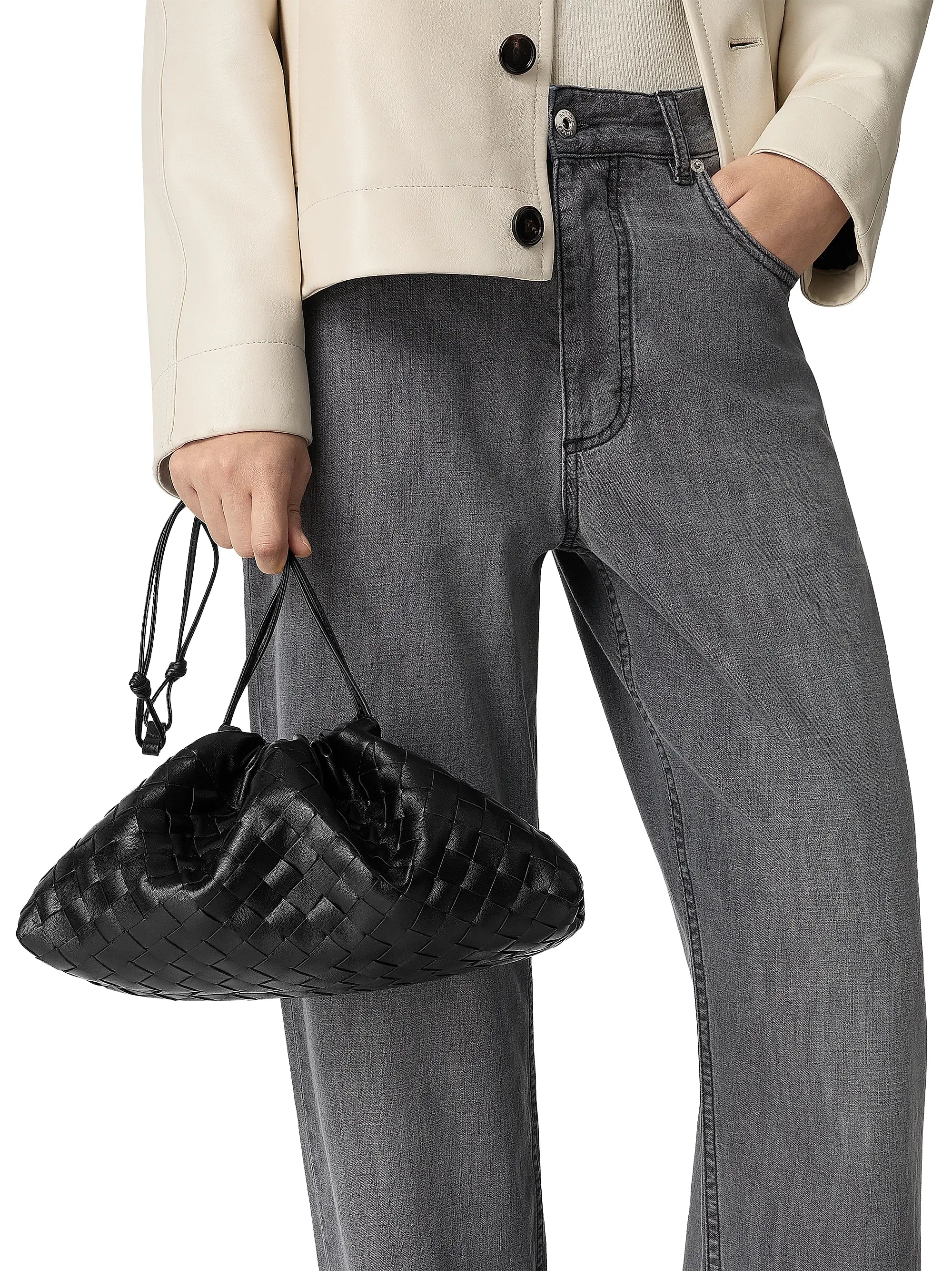 Bottega Veneta Soiree Intrecciato Leather Chain Shoulder Bag