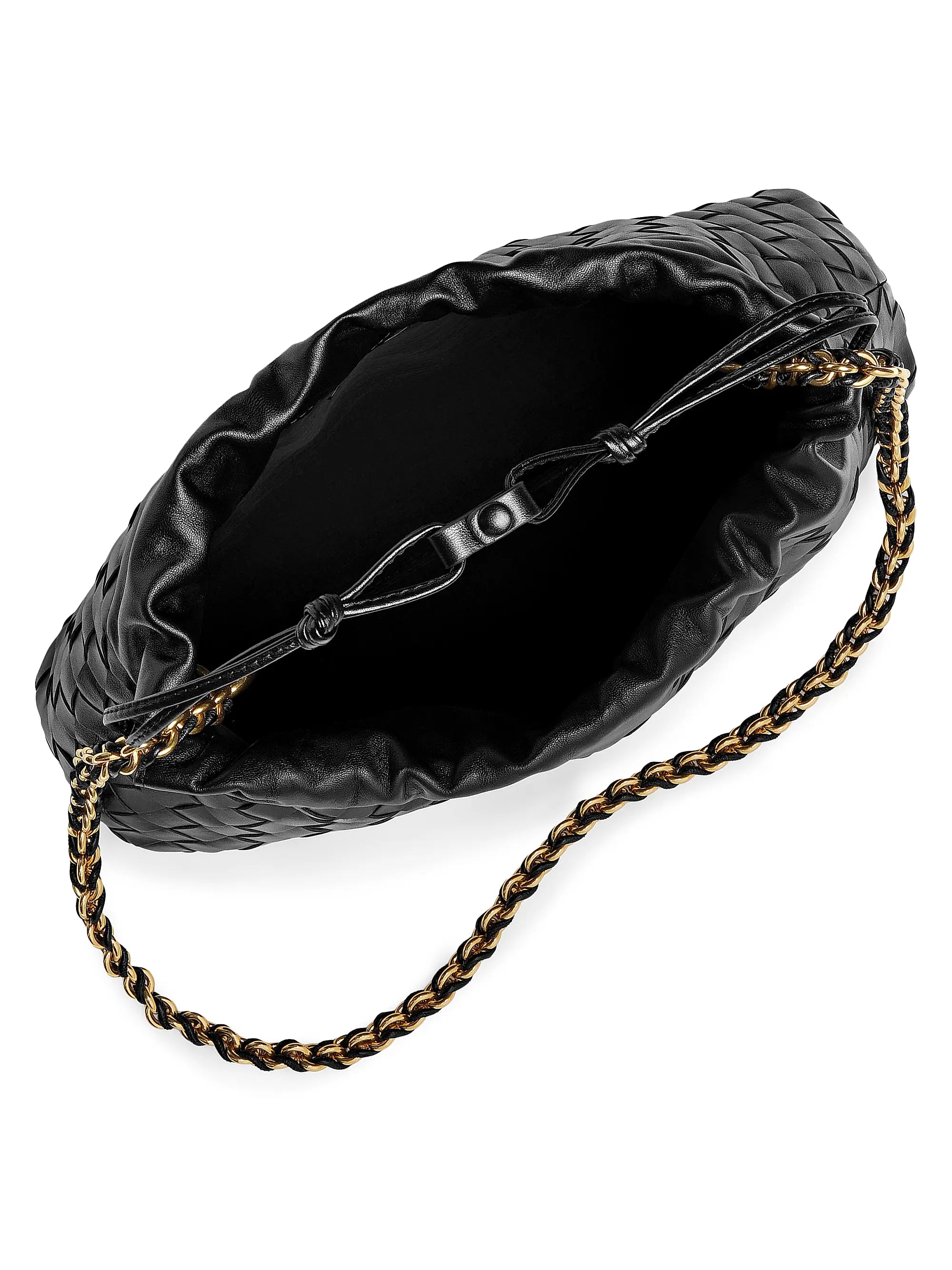 Bottega Veneta Soiree Intrecciato Leather Chain Shoulder Bag