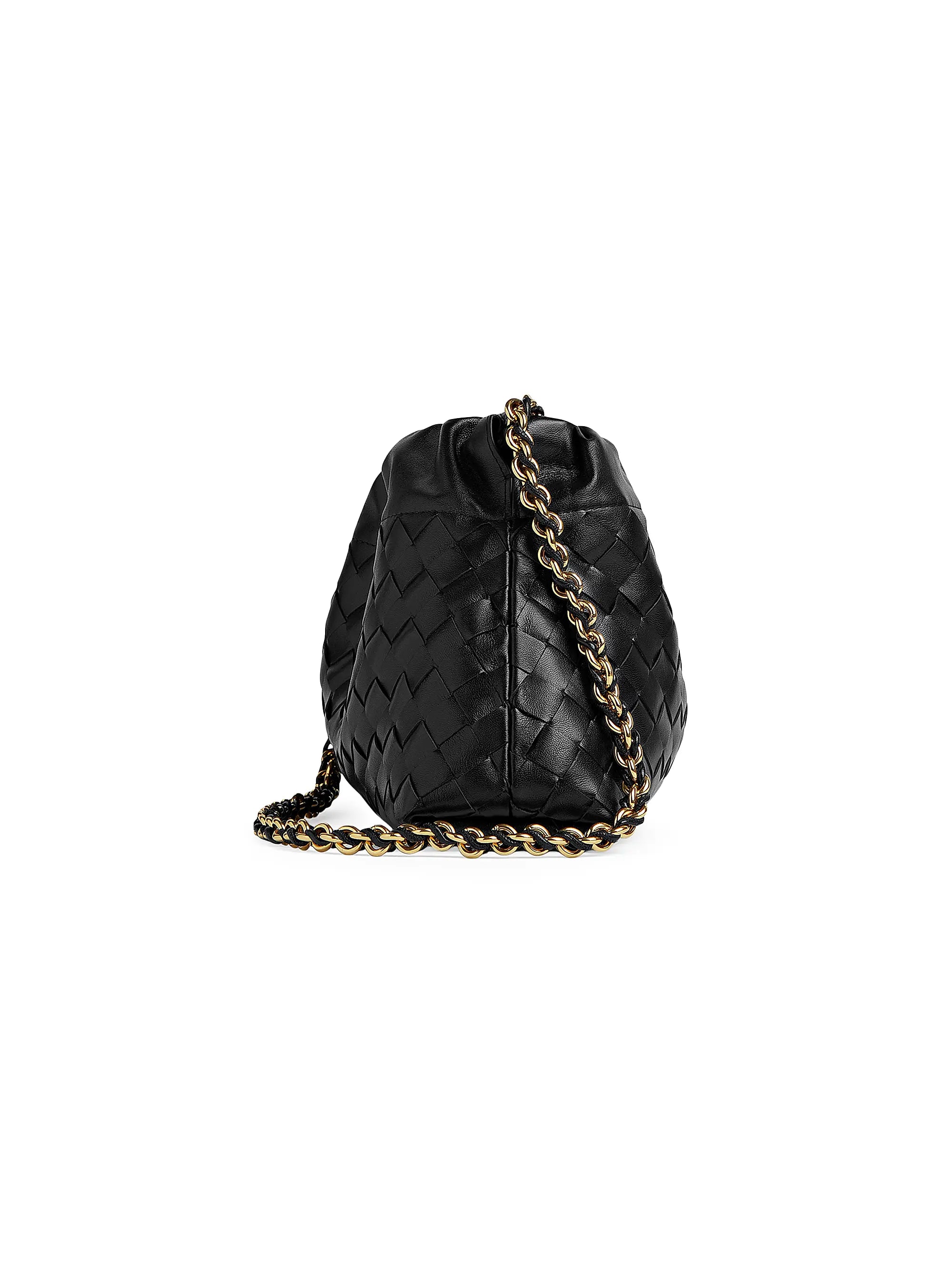 Bottega Veneta Soiree Intrecciato Leather Chain Shoulder Bag