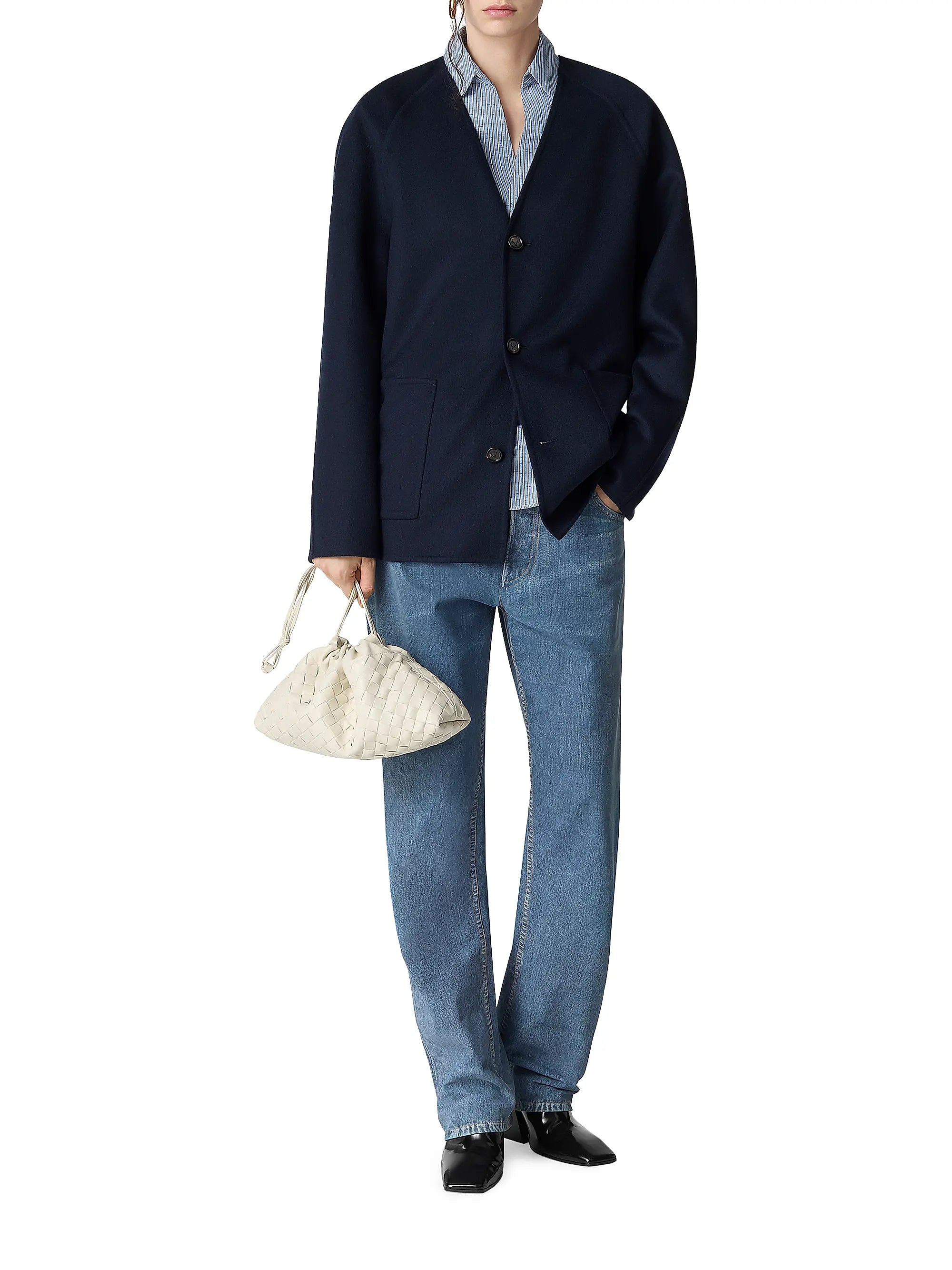 Bottega Veneta Soiree Intrecciato Leather Chain Shoulder Bag