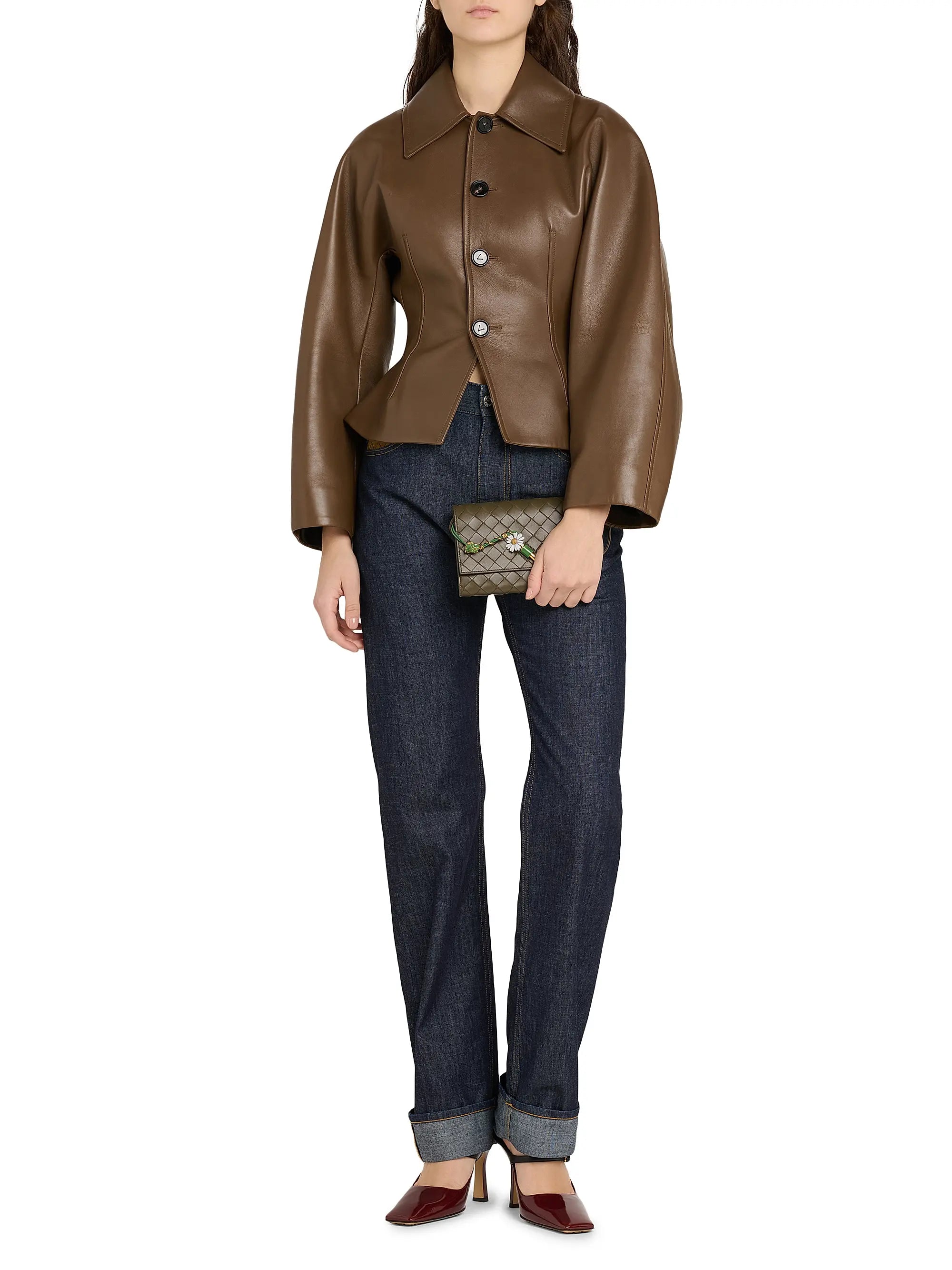 Bottega Veneta Daisy Intrecciato Leather Pouch