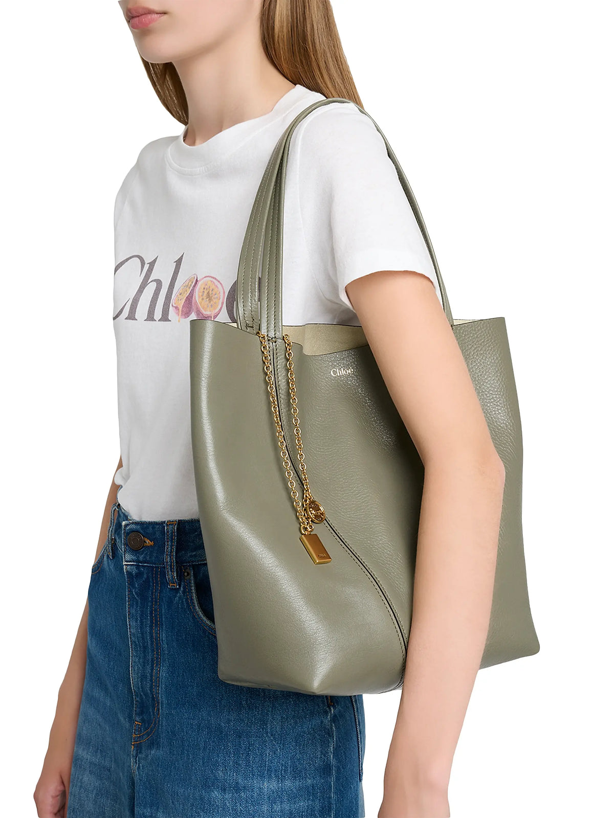 Chloé Medium Spin Sweet Leather Tote Bag