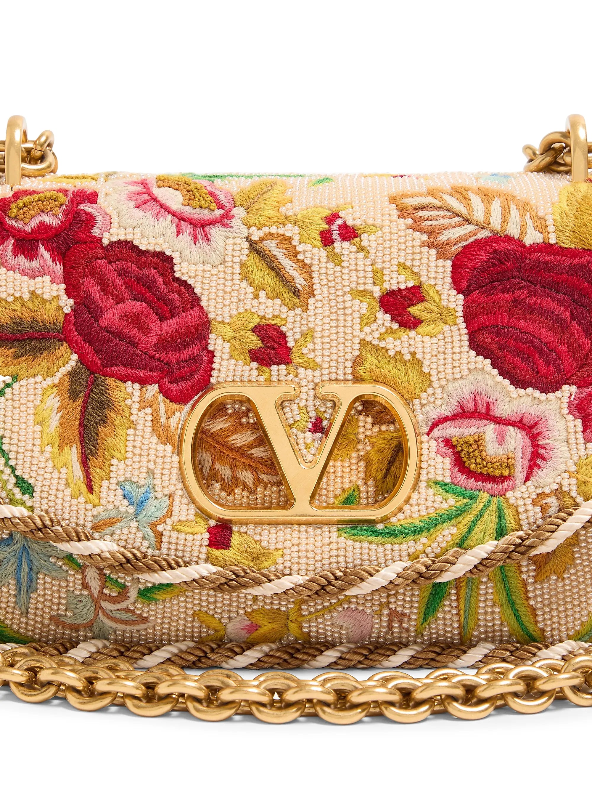 Valentino Garavani Vain Small Embroidered Shoulder Bag