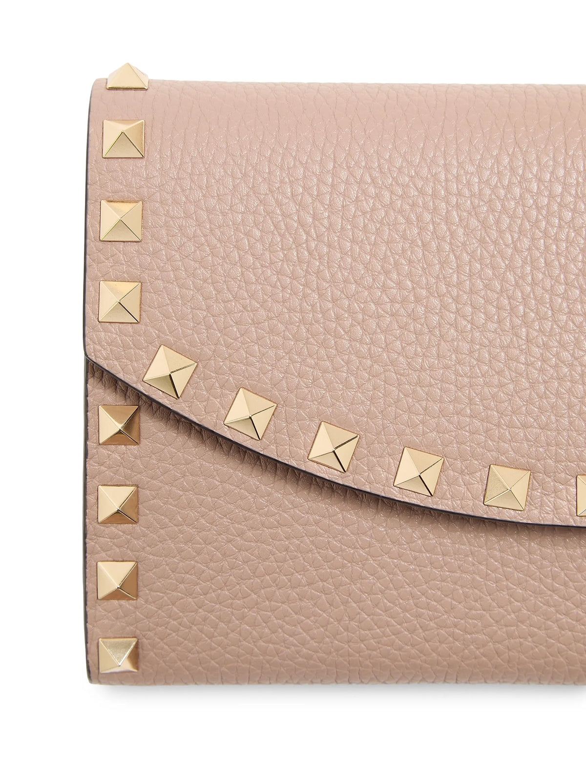 Valentino Garavani Rockstud Wallet with Chain in Grainy Calfskin