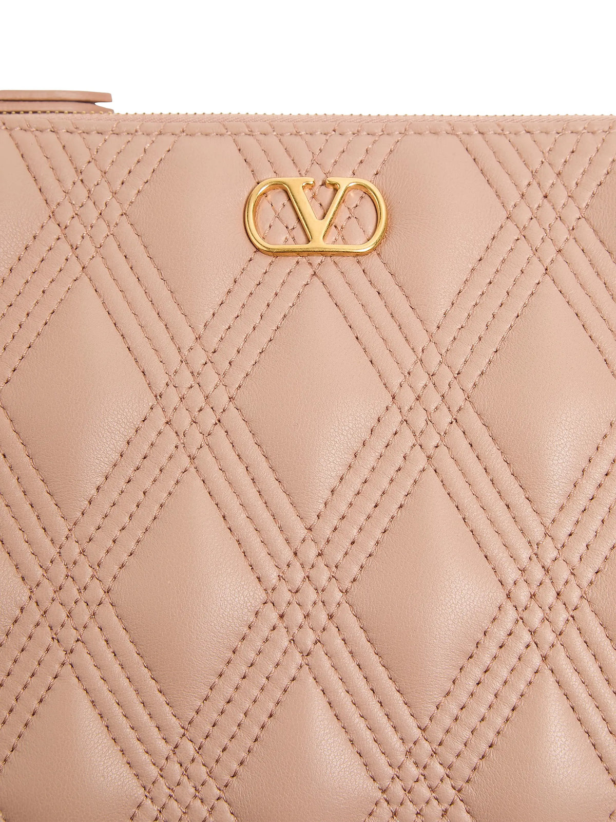 Valentino Garavani Quiltie 67 Pouch in Quilted Nappa Leather