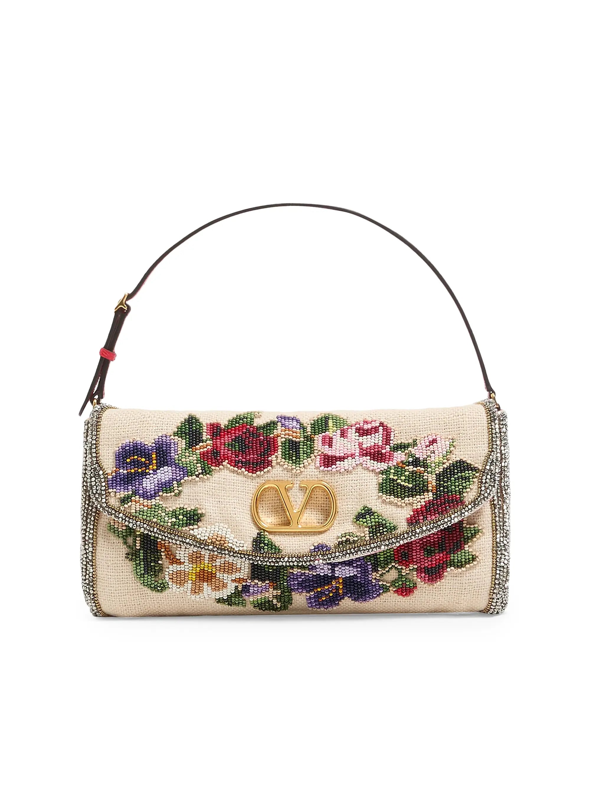 Valentino Garavani Vain Soft Embroidered Small Shoulder Bag