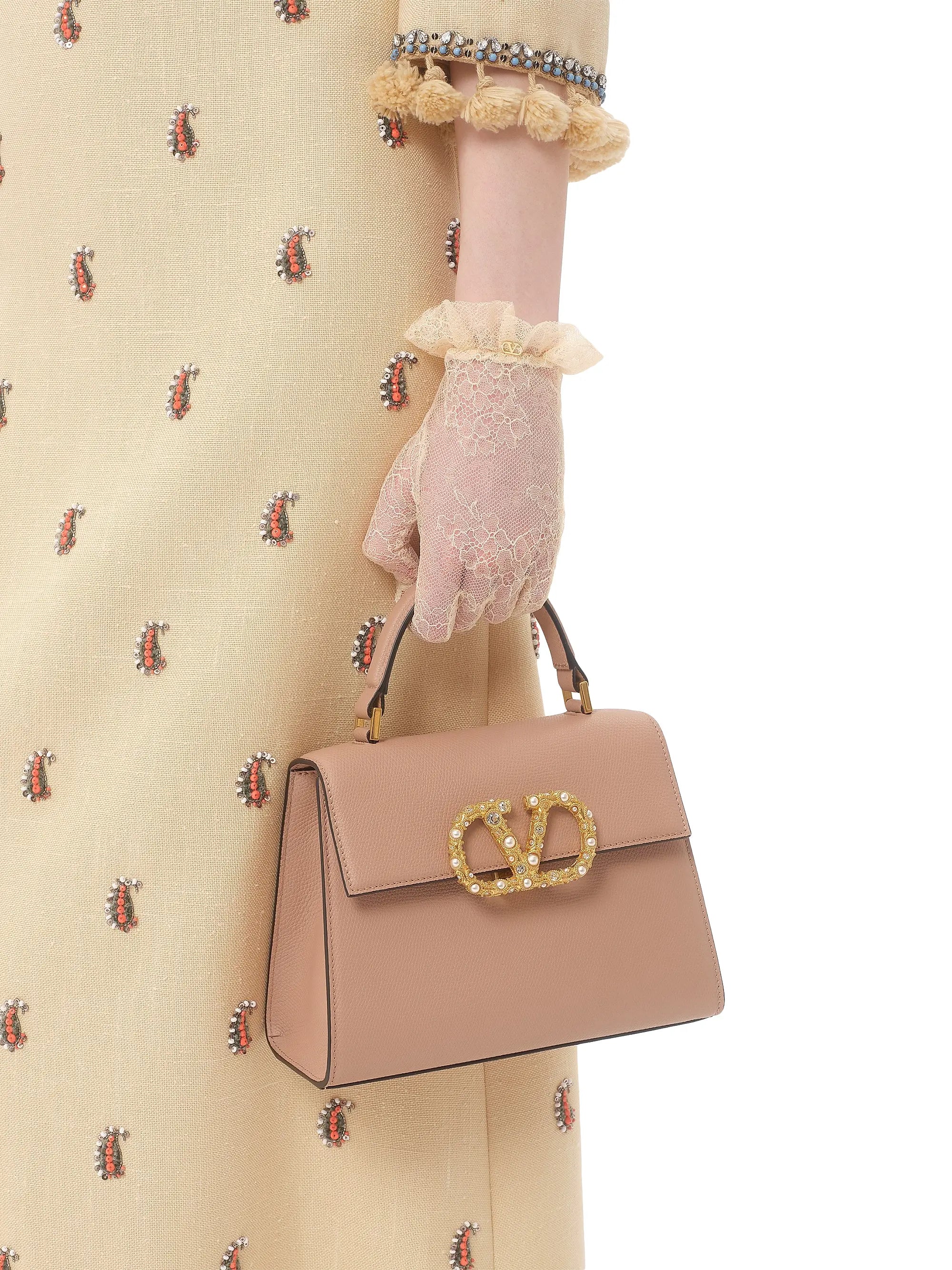 Valentino Garavani VSling Small Top Handle Bag in Grainy Calfskin