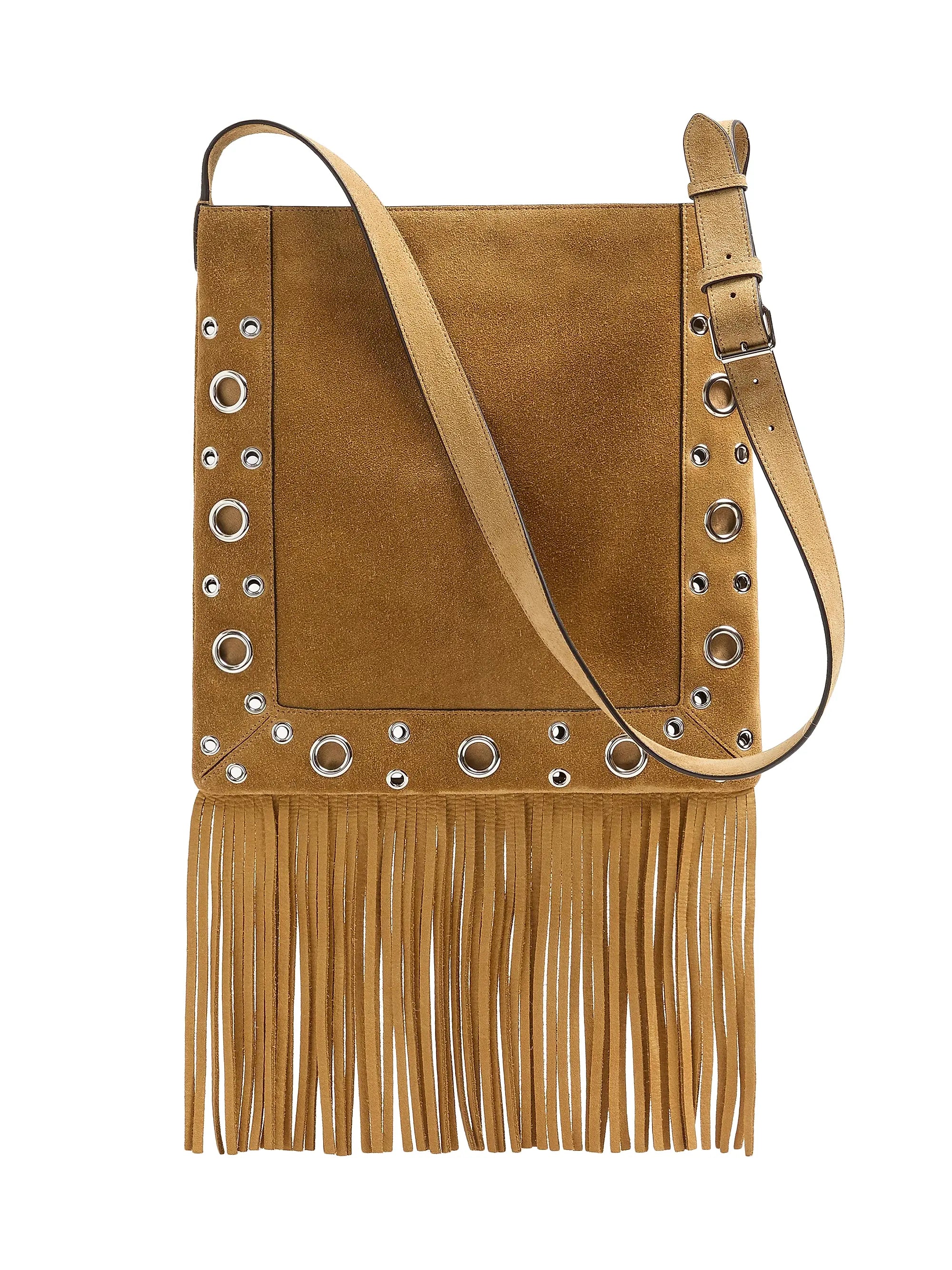 Valentino Garavani Nellcôte Suede Shoulder Bag with Fringes