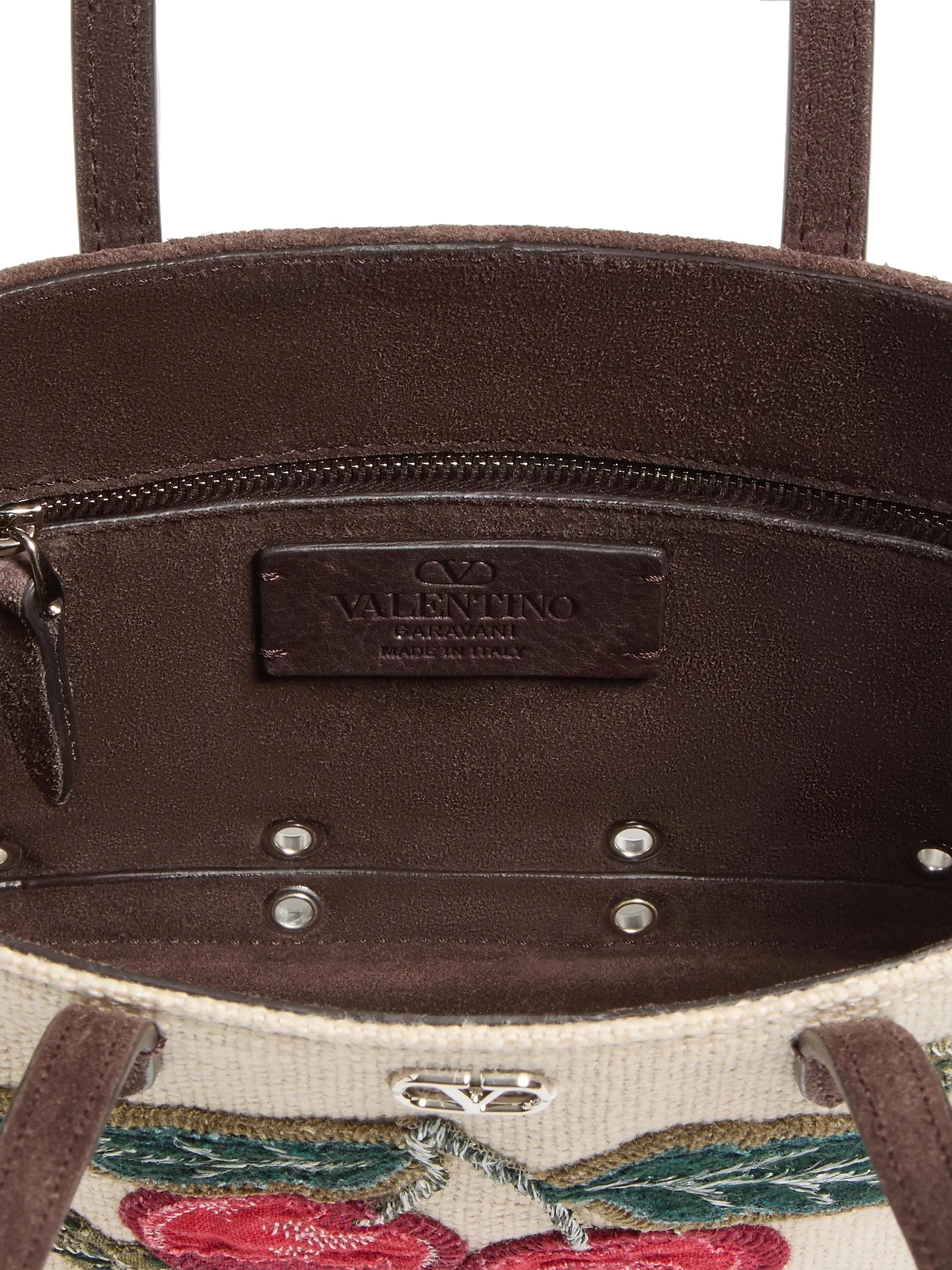 Valentino Garavani Nellcote Mini Embroidered Tote Shopping Bag