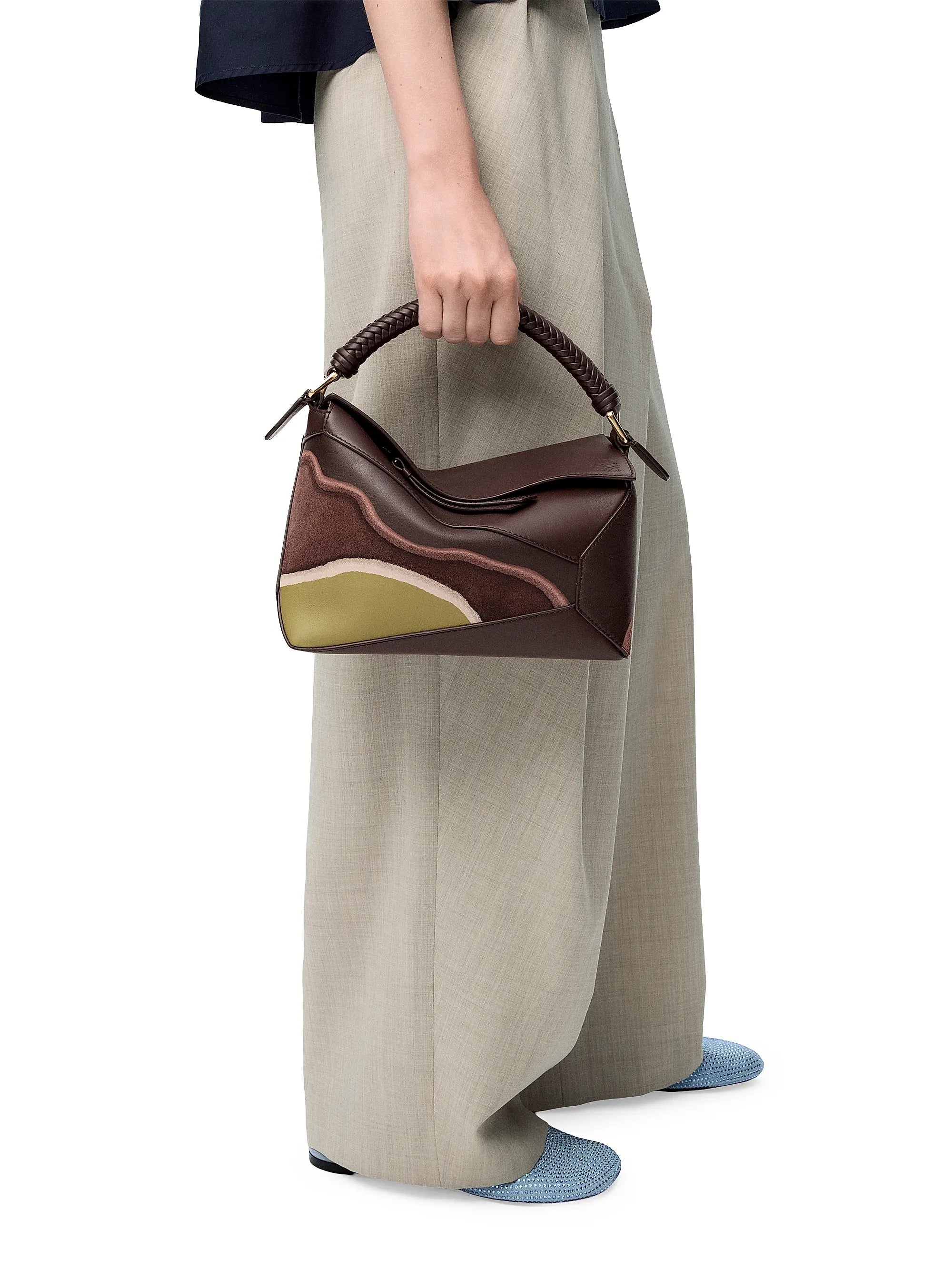 LOEWE Puzzle Edge Landscape Leather Top Handle Bag