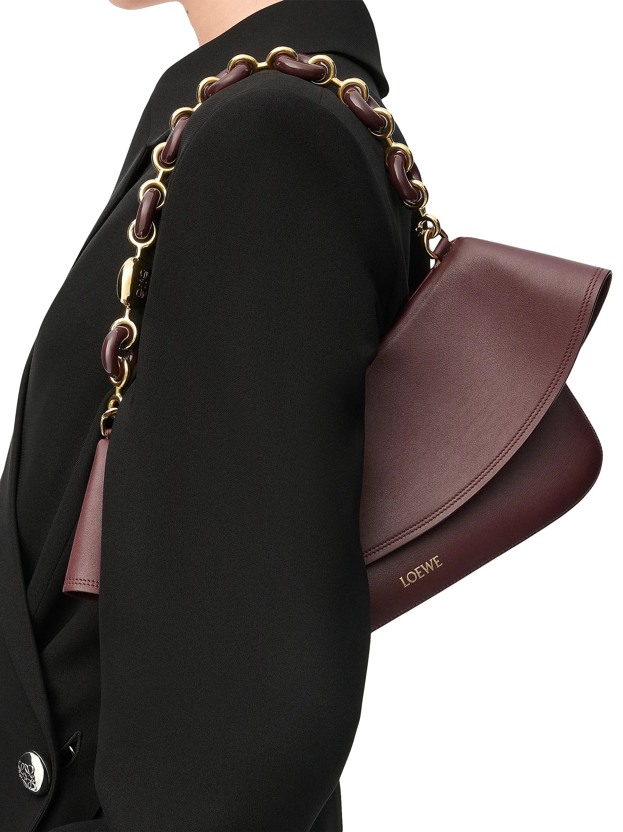 LOEWE Medium Ola Chain Leather Shoulder Bag