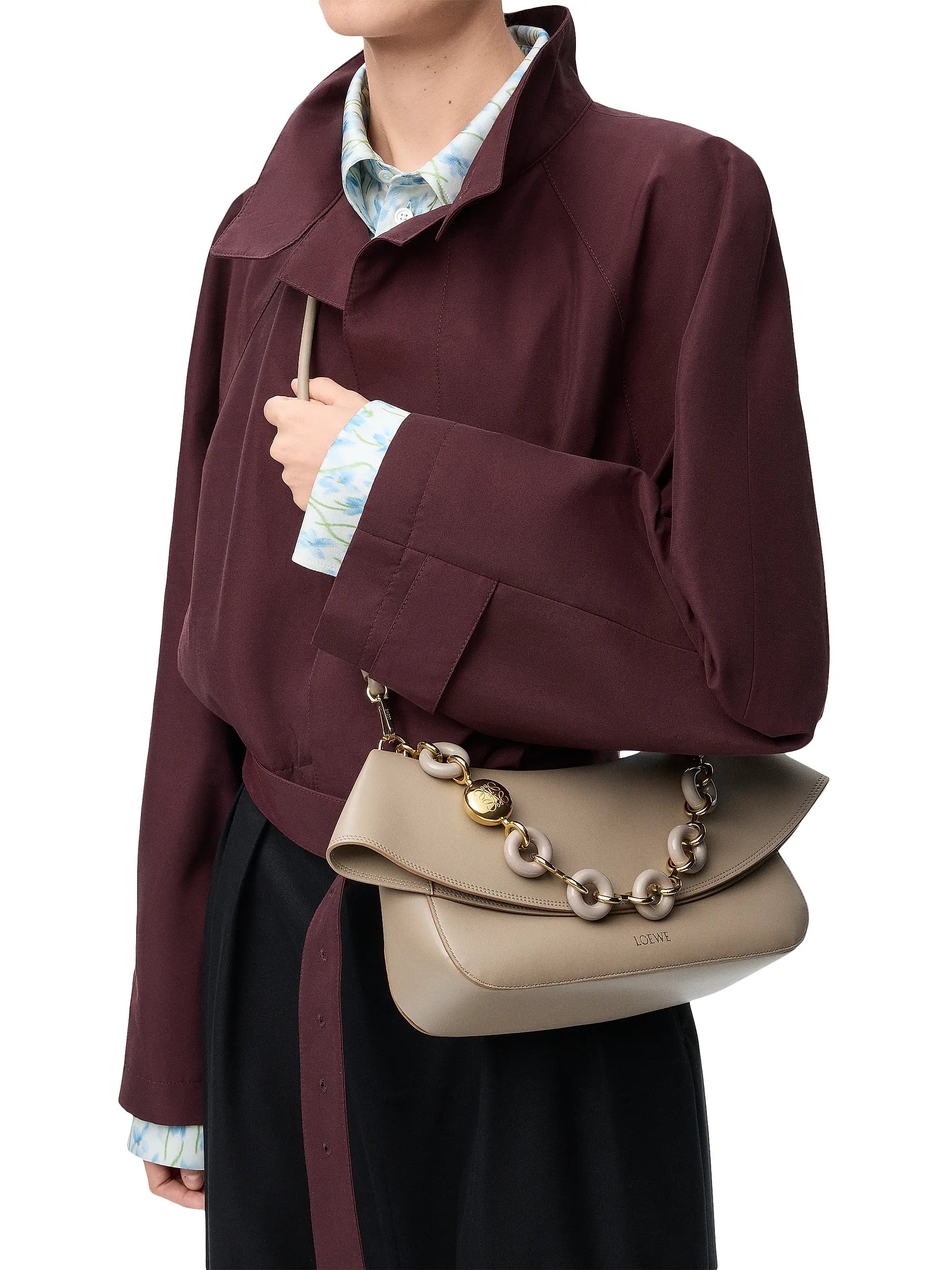 LOEWE Medium Ola Chain Leather Shoulder Bag