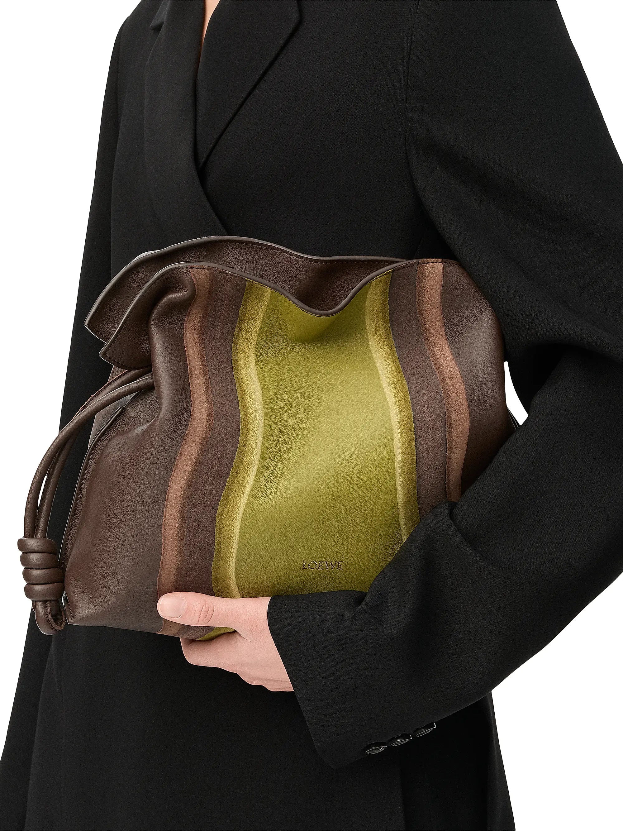 LOEWE Flamenco Landscape Leather Clutch