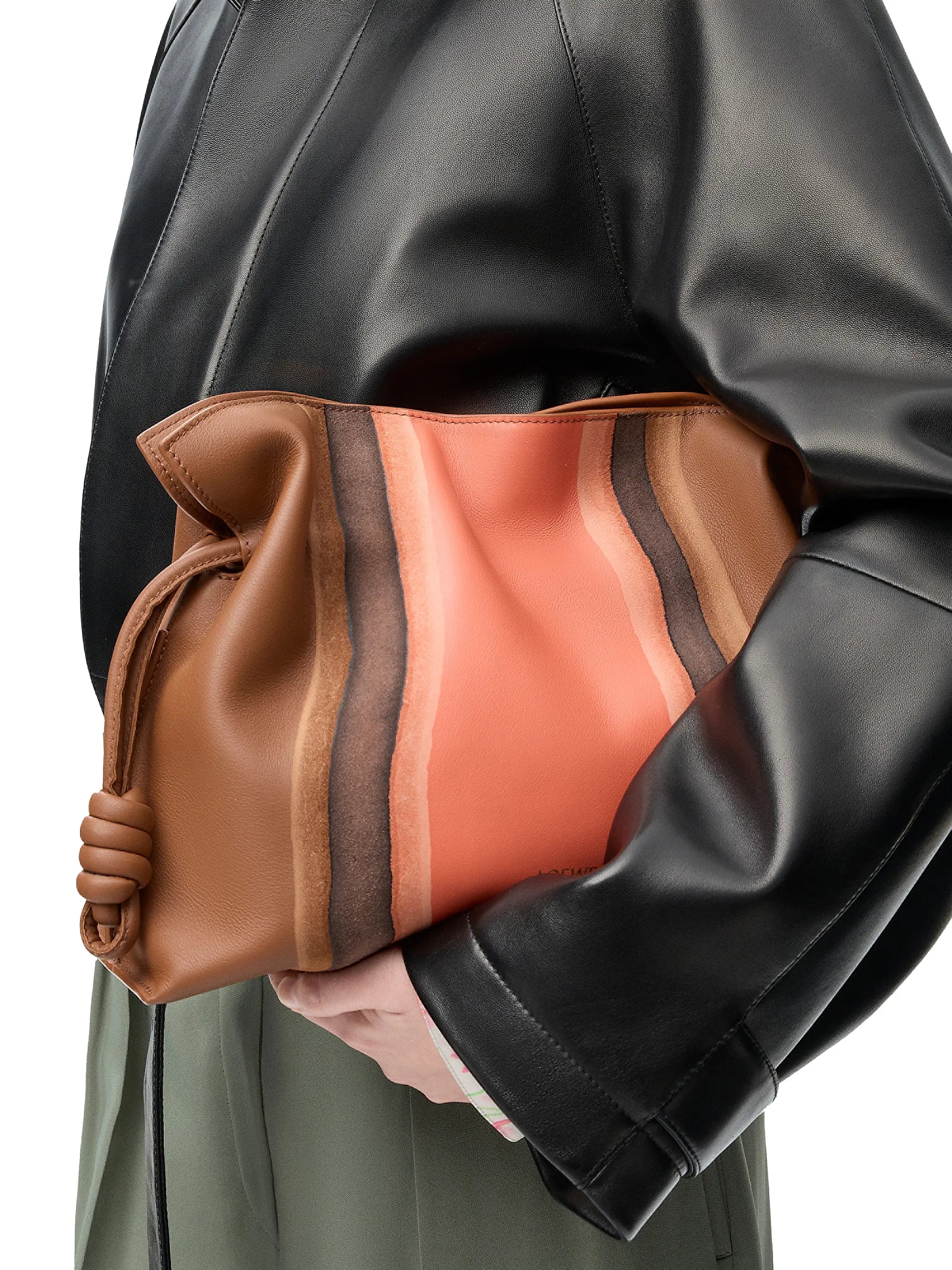 LOEWE Flamenco Landscape Leather Clutch