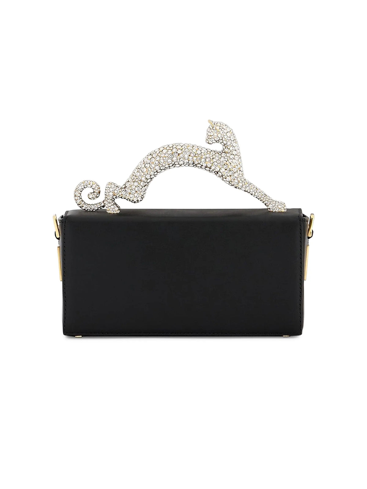 Lanvin Nano Pencil Cat Top Handle Bag in Leather and Rhinestone