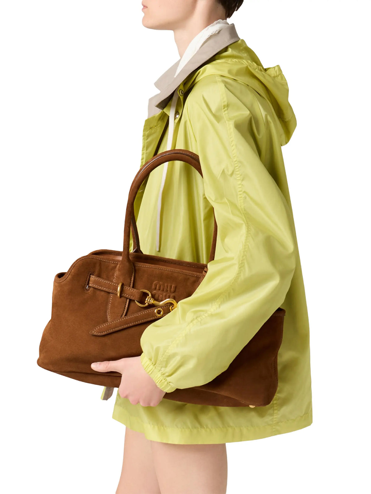 Miu Miu Aventure Suede Shoulder Bag