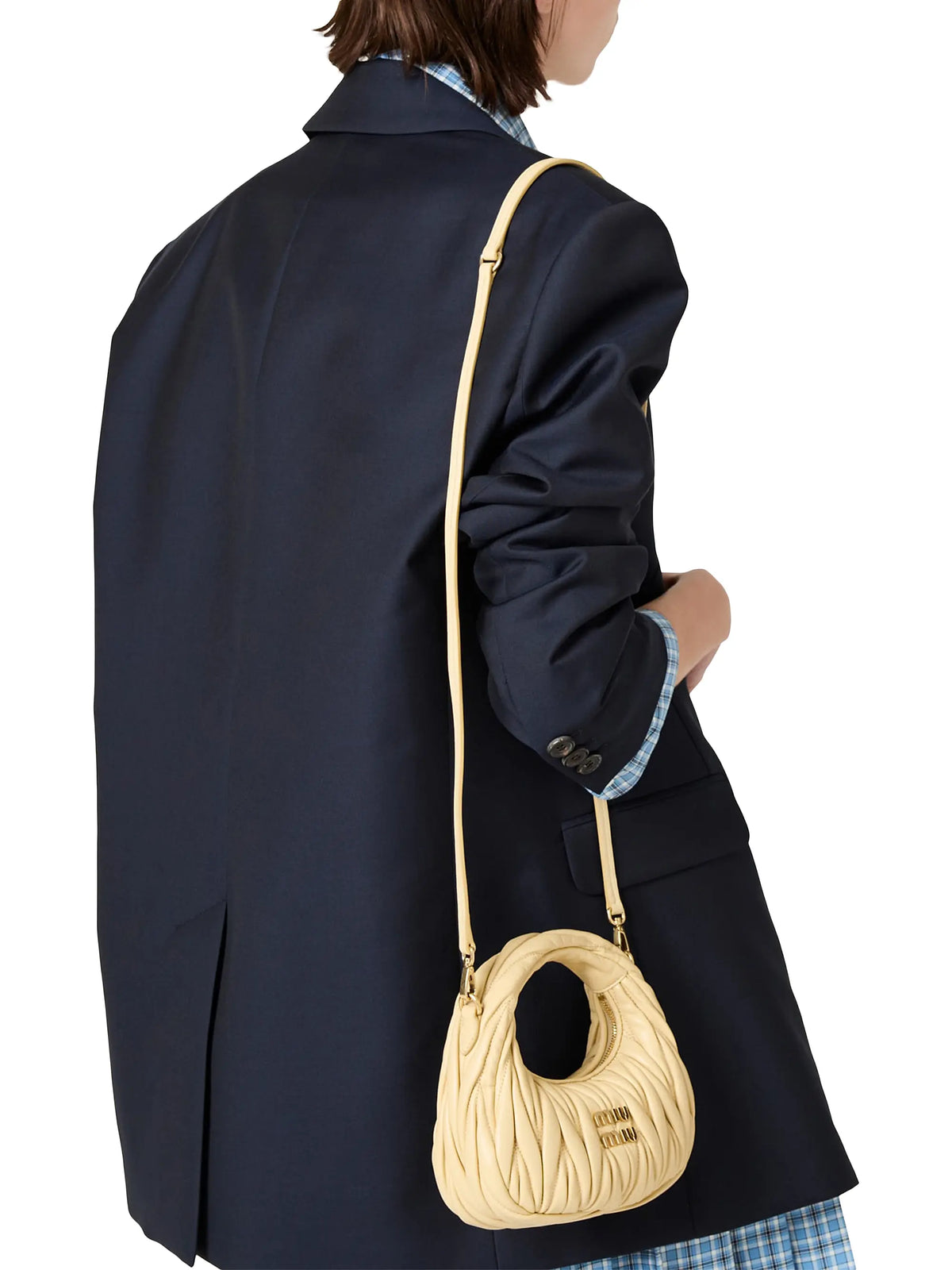 Women's Miu Miu Wander Matelassé Nappa Leather Hobo Mini-Bag, detail 3