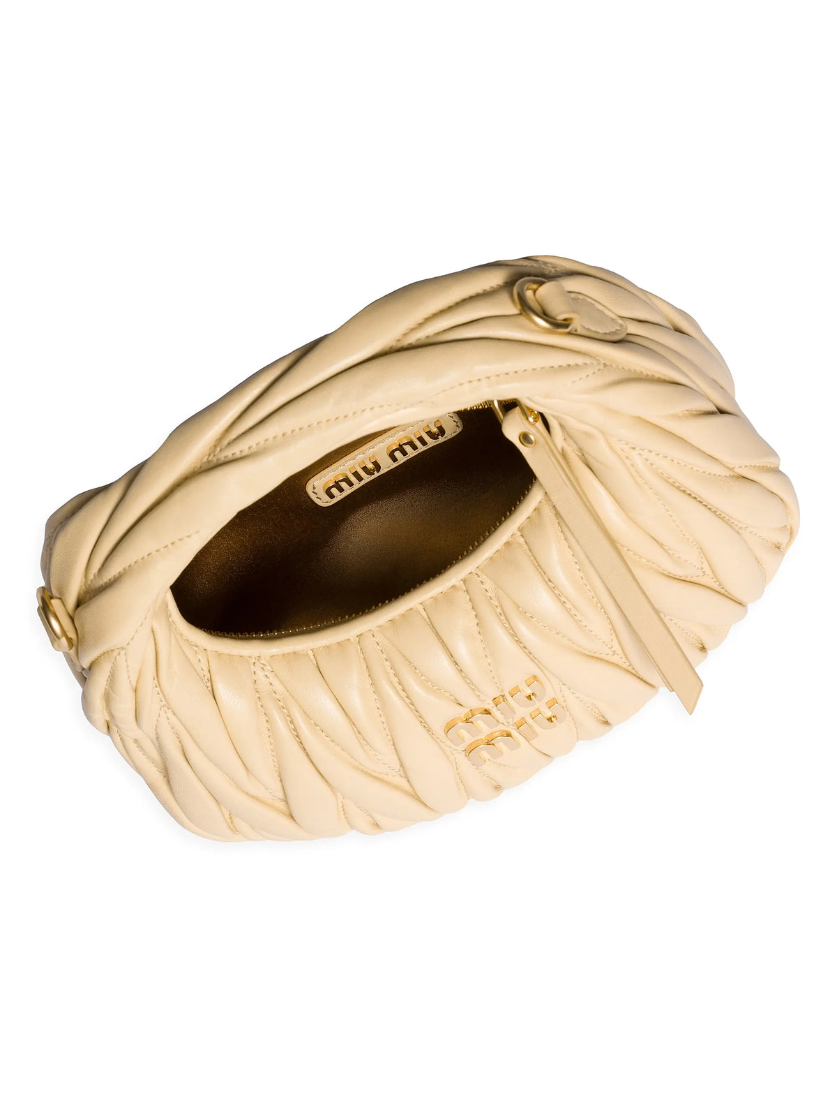 Miu Miu Wander Matelassé Nappa Leather Hobo Mini-Bag