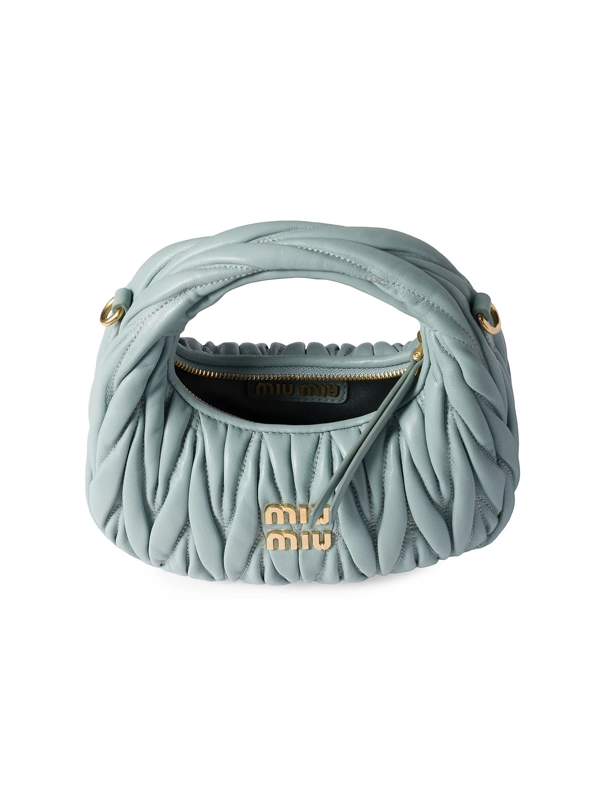 Miu Miu Wander Matelassé Nappa Leather Hobo Mini-Bag