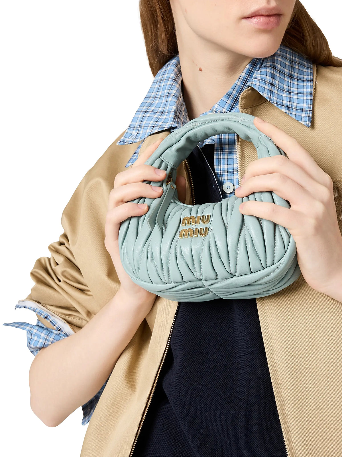 Miu Miu Wander Matelassé Nappa Leather Hobo Mini-Bag