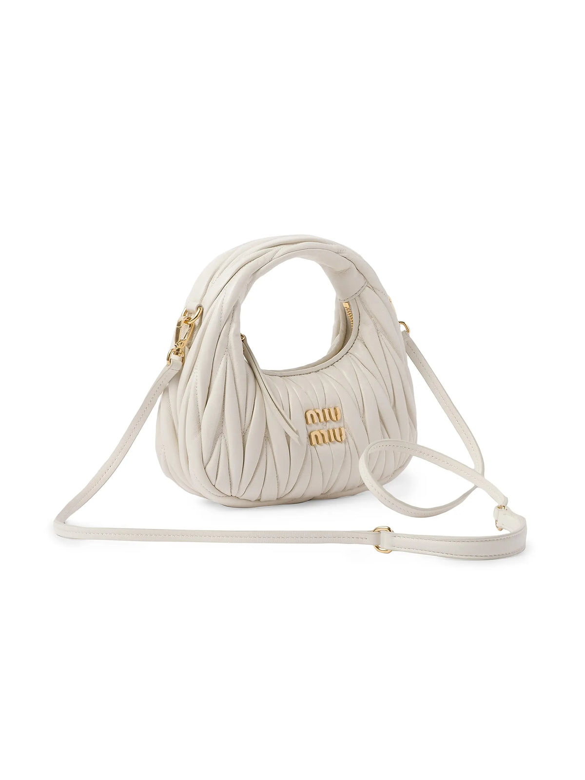 Miu Miu Wander Matelassé Nappa Leather Hobo Mini-Bag