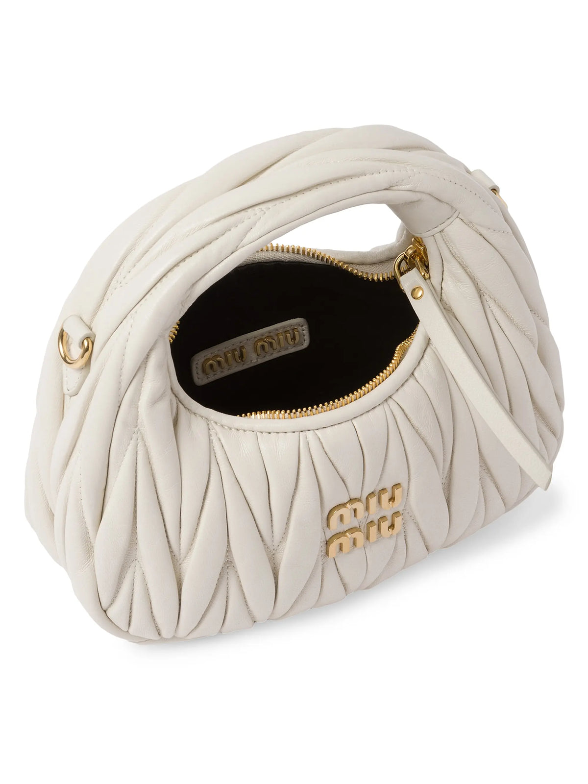 Miu Miu Wander Matelassé Nappa Leather Hobo Mini-Bag